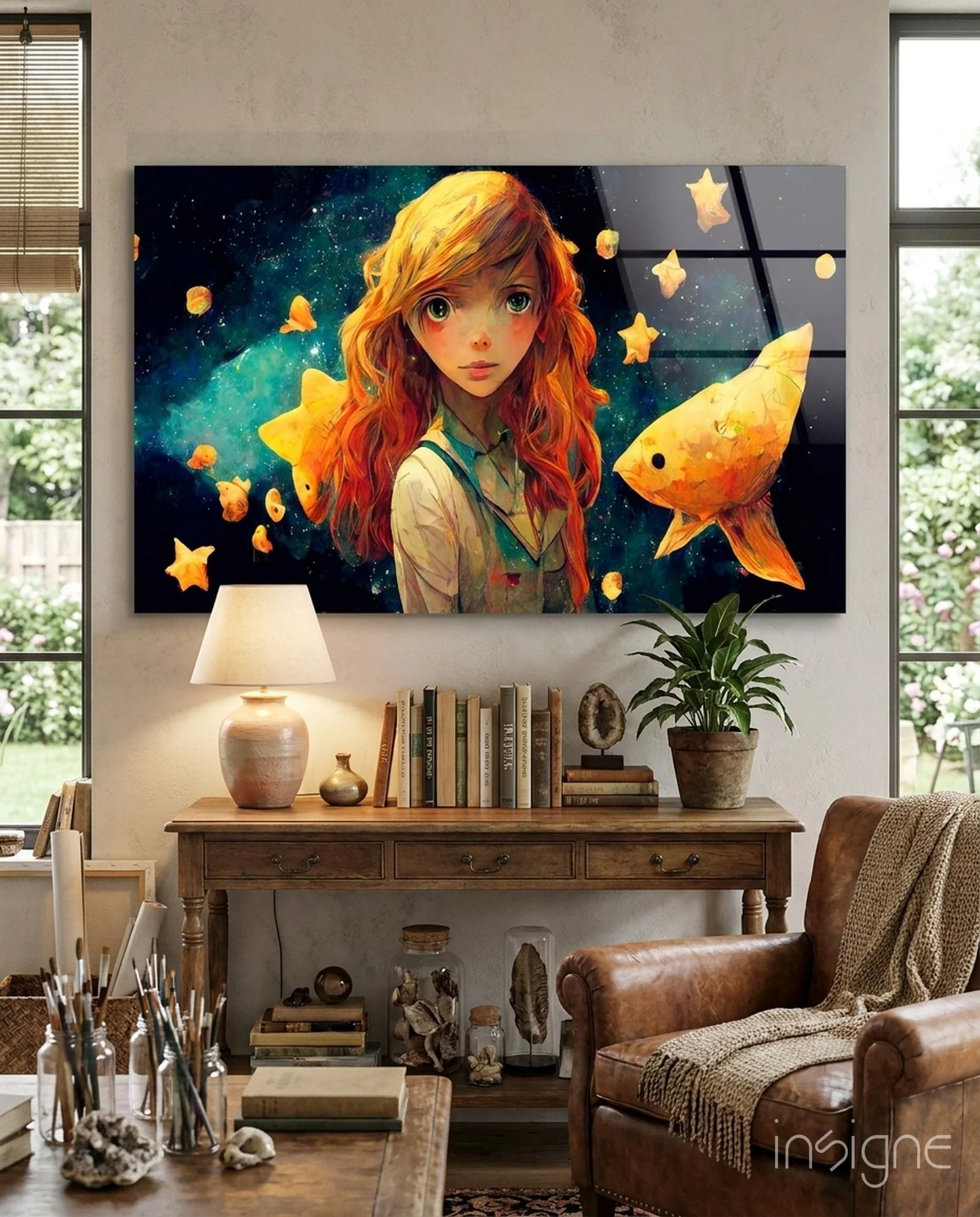 Space Aquarium Glass Wall Art || Designer Collection
