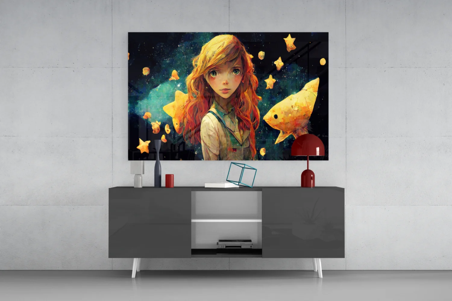 Space Aquarium Glass Wall Art || Designer Collection - Image 9