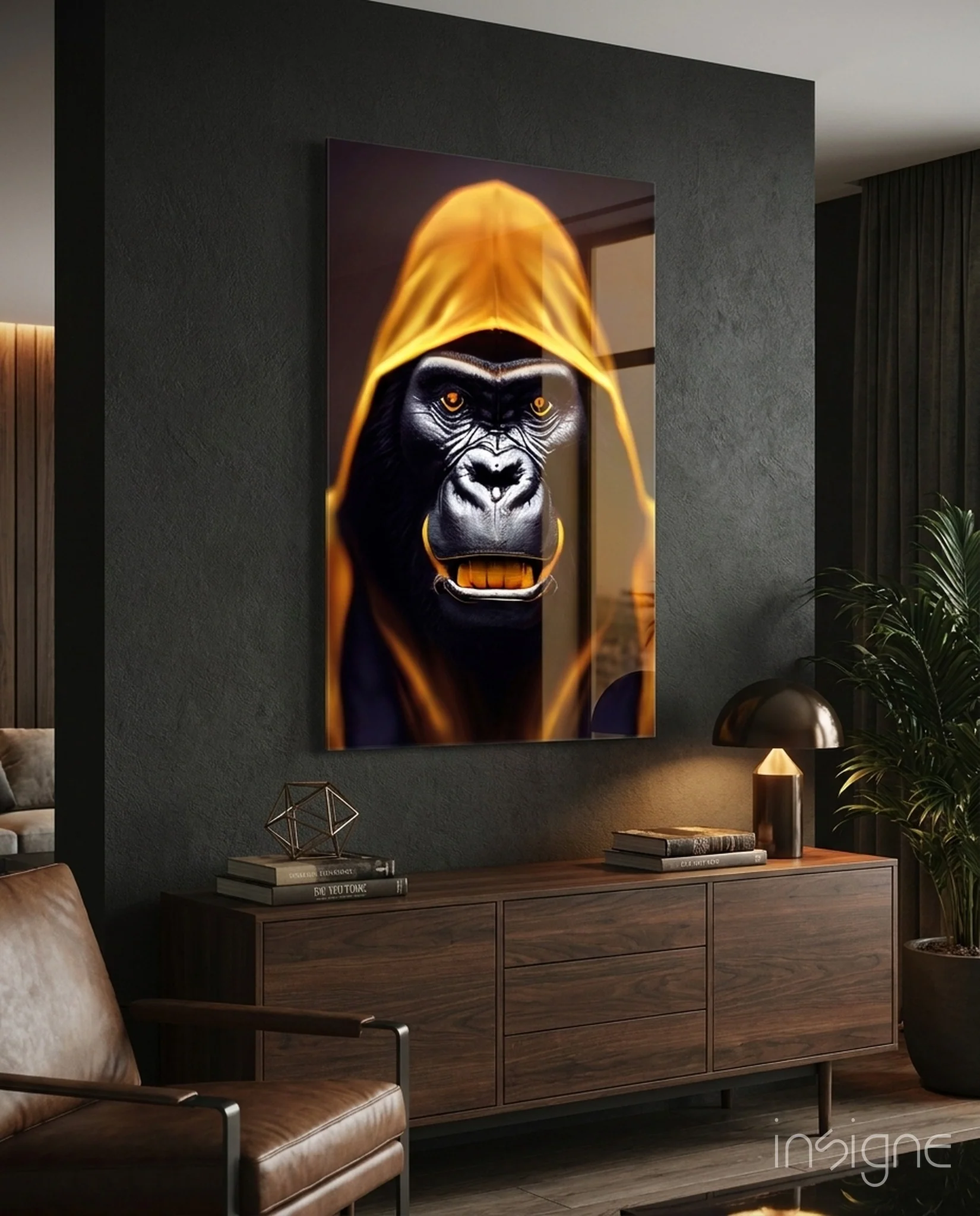 Angry Smile Glass Wall Art || Designer Collection