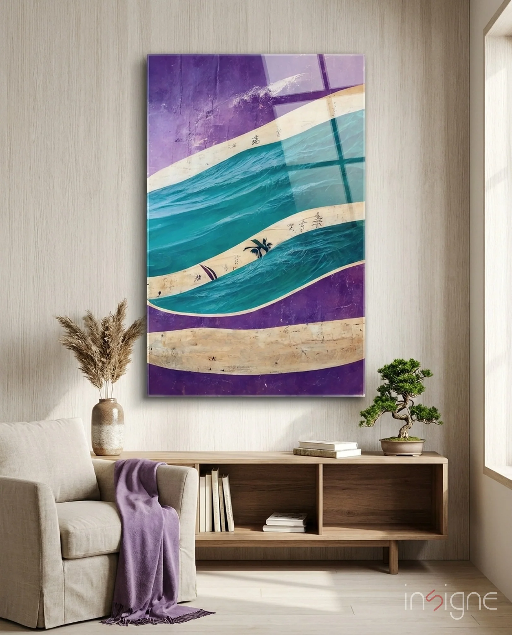 Waves Glass Wall Art  || Designers Collection