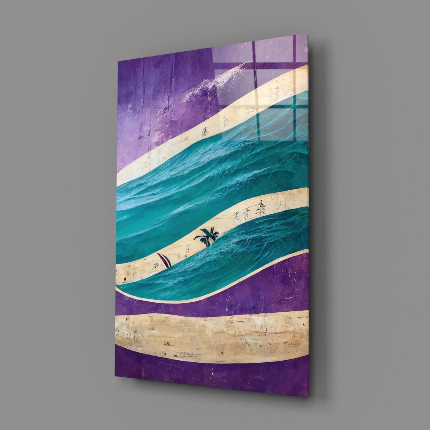 Waves Glass Wall Art  || Designers Collection - Image 3