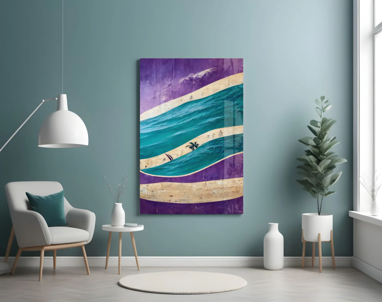 Waves Glass Wall Art  || Designers Collection - Image 5