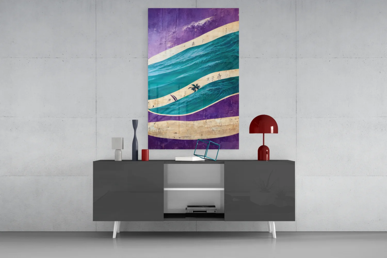 Waves Glass Wall Art  || Designers Collection - Image 9