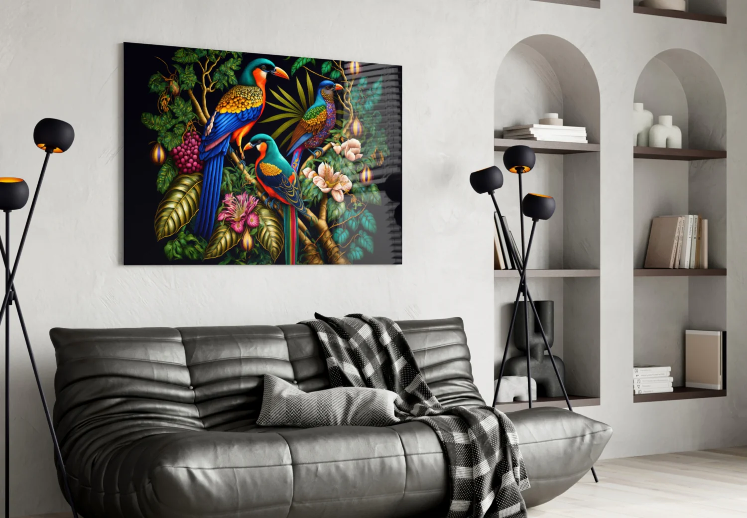 Tropical Birds Glass Wall Art  || Designers Collection - Image 5