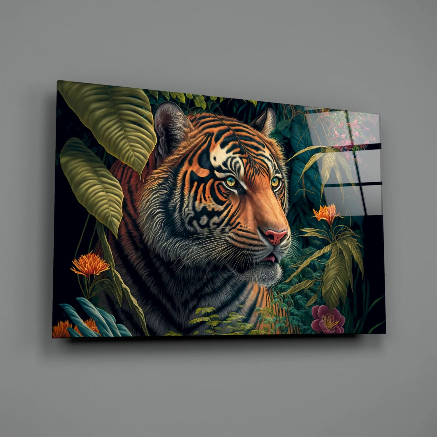 Trap Behind Flowers Glass Wall Art || Designers Collection - Image 3