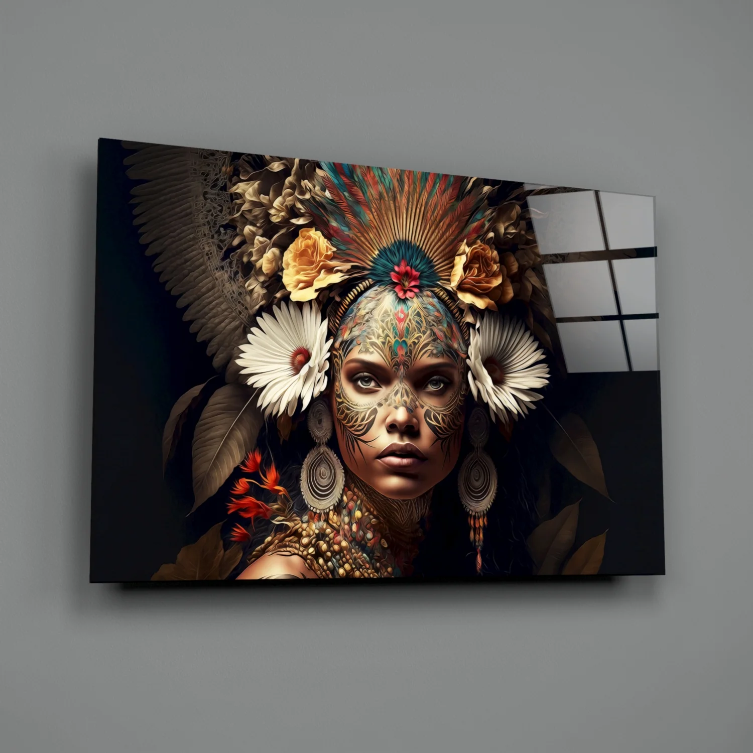 Queen of Flowers Glass Wall Art  || Designer Collection - Image 3