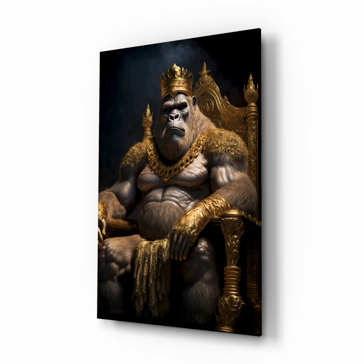 Ape King in Throne Glass Wall Art  || Designer Collection - Image 2