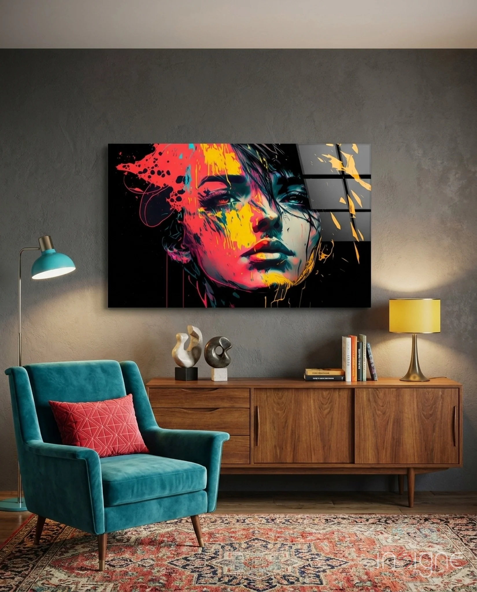 Rebel Beauty Glass Wall Art || Designer Collection