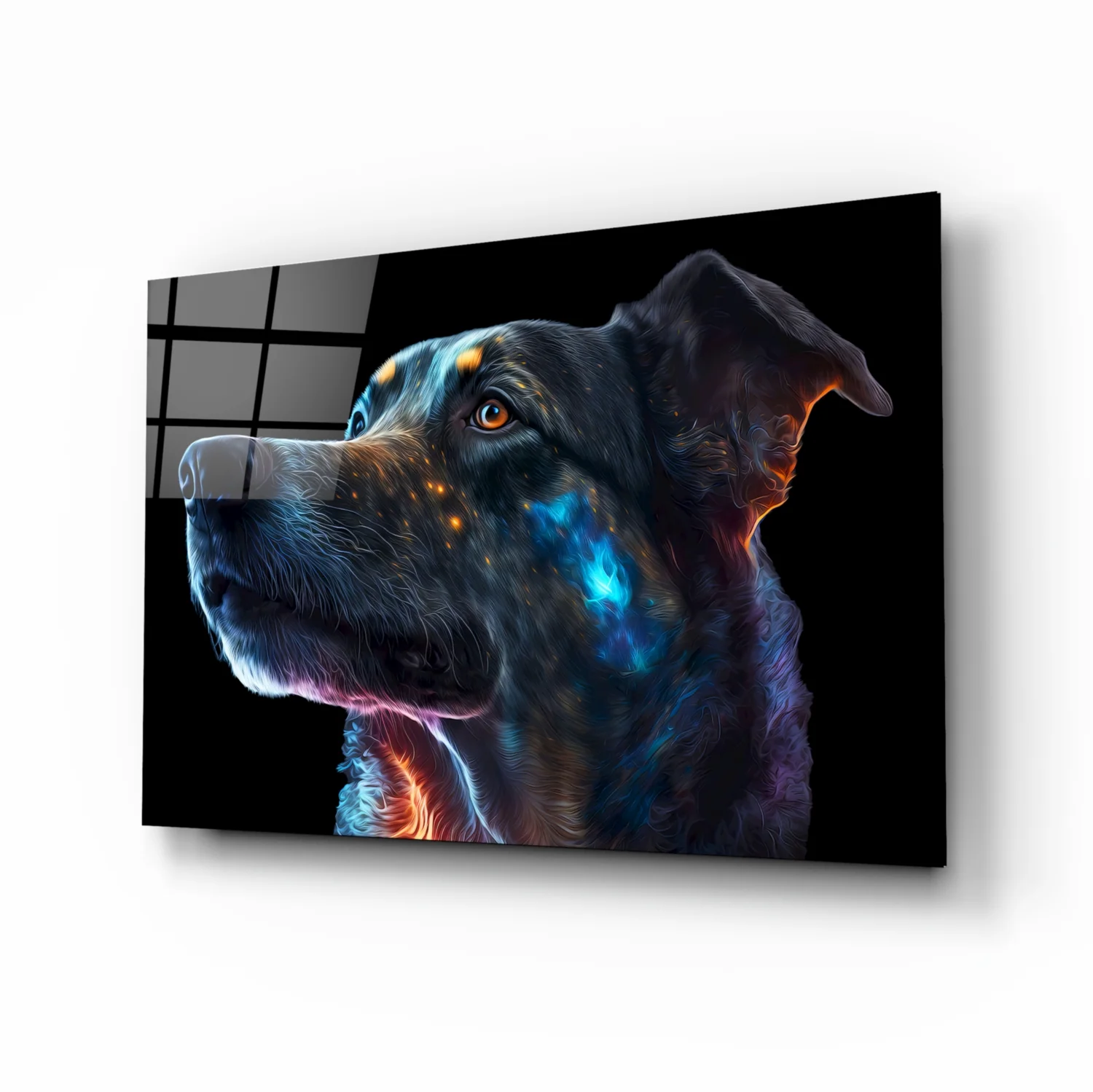 Space Dog Glass Wall Art  || Designer Collection - Image 2