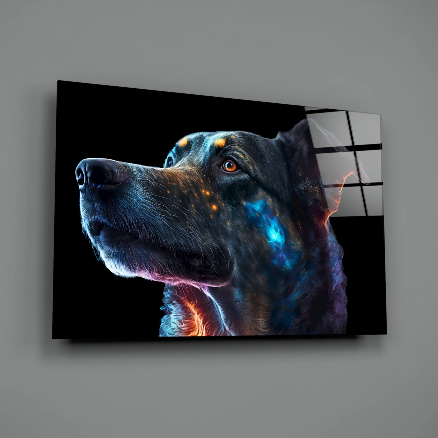 Space Dog Glass Wall Art  || Designer Collection - Image 3