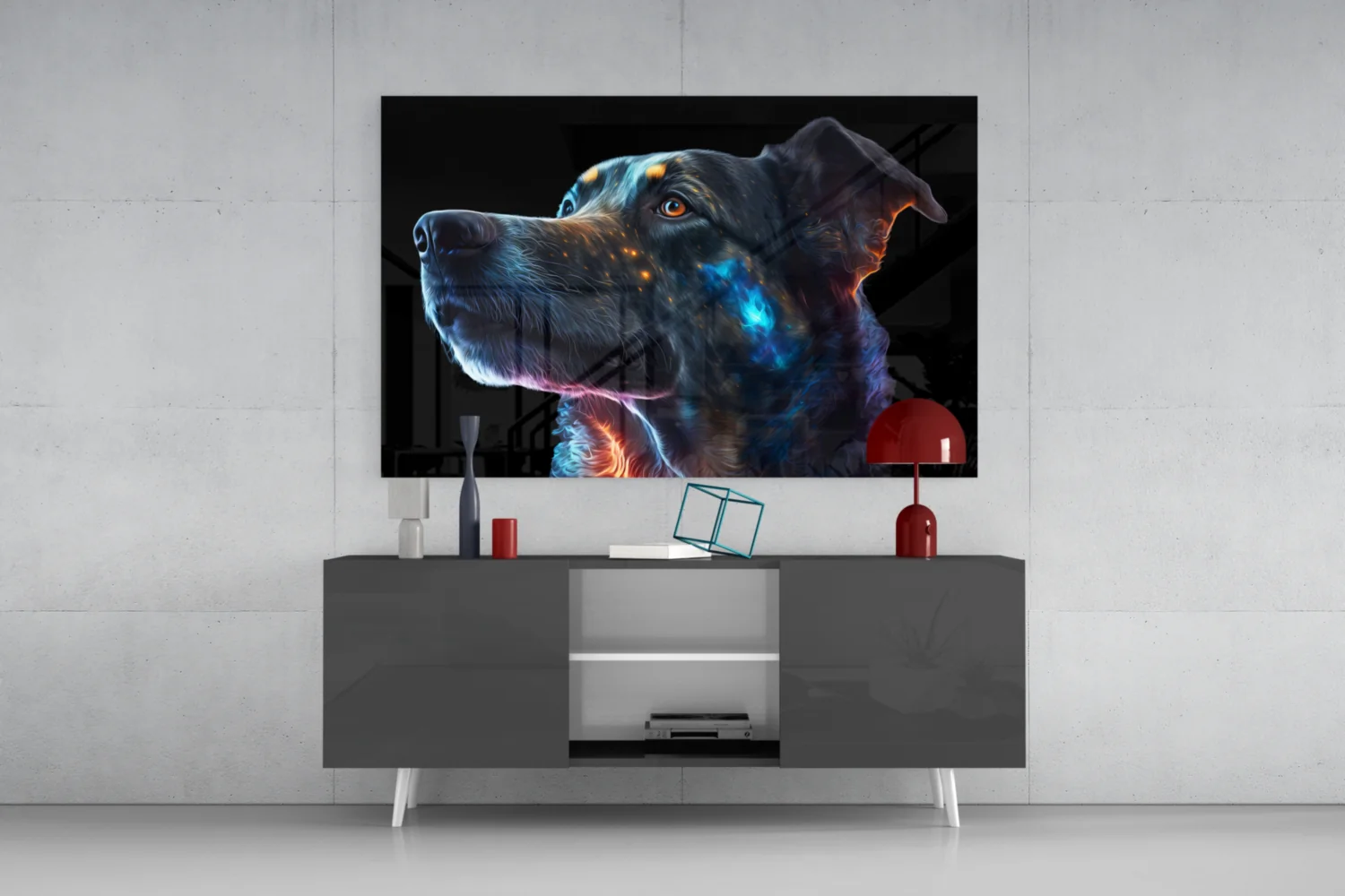 Space Dog Glass Wall Art  || Designer Collection - Image 9