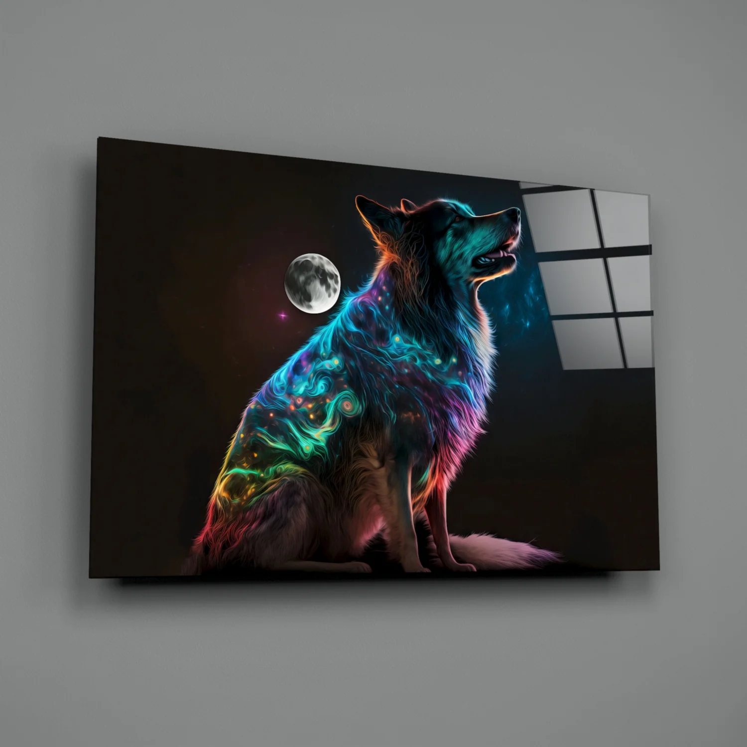 Space Dog Glass Wall Art  || Designer Collection - Image 3