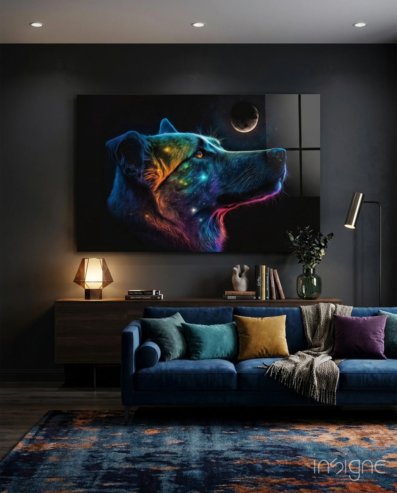 Space Dog Glass Wall Art || Designer Collection
