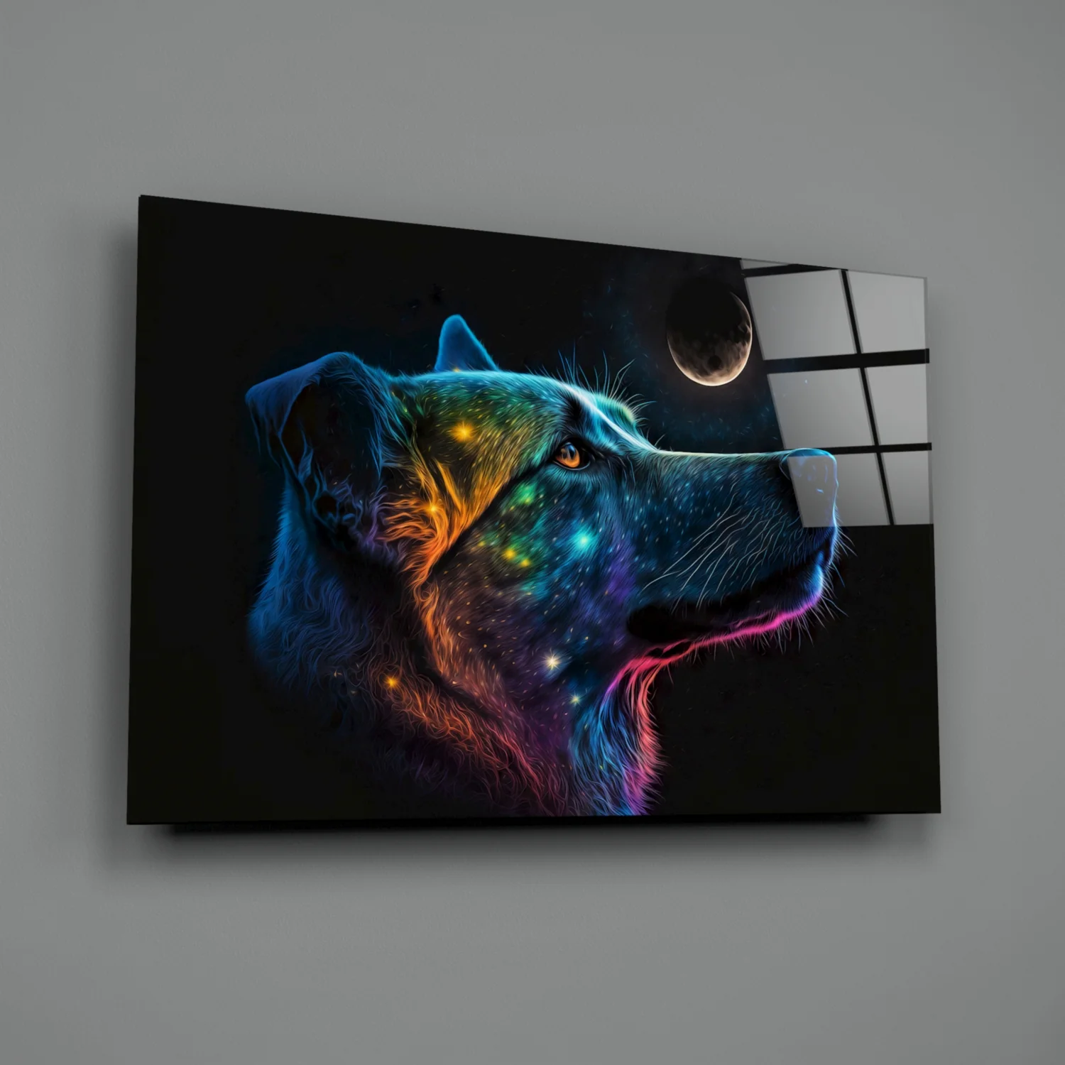 Space Dog Glass Wall Art || Designer Collection - Image 3