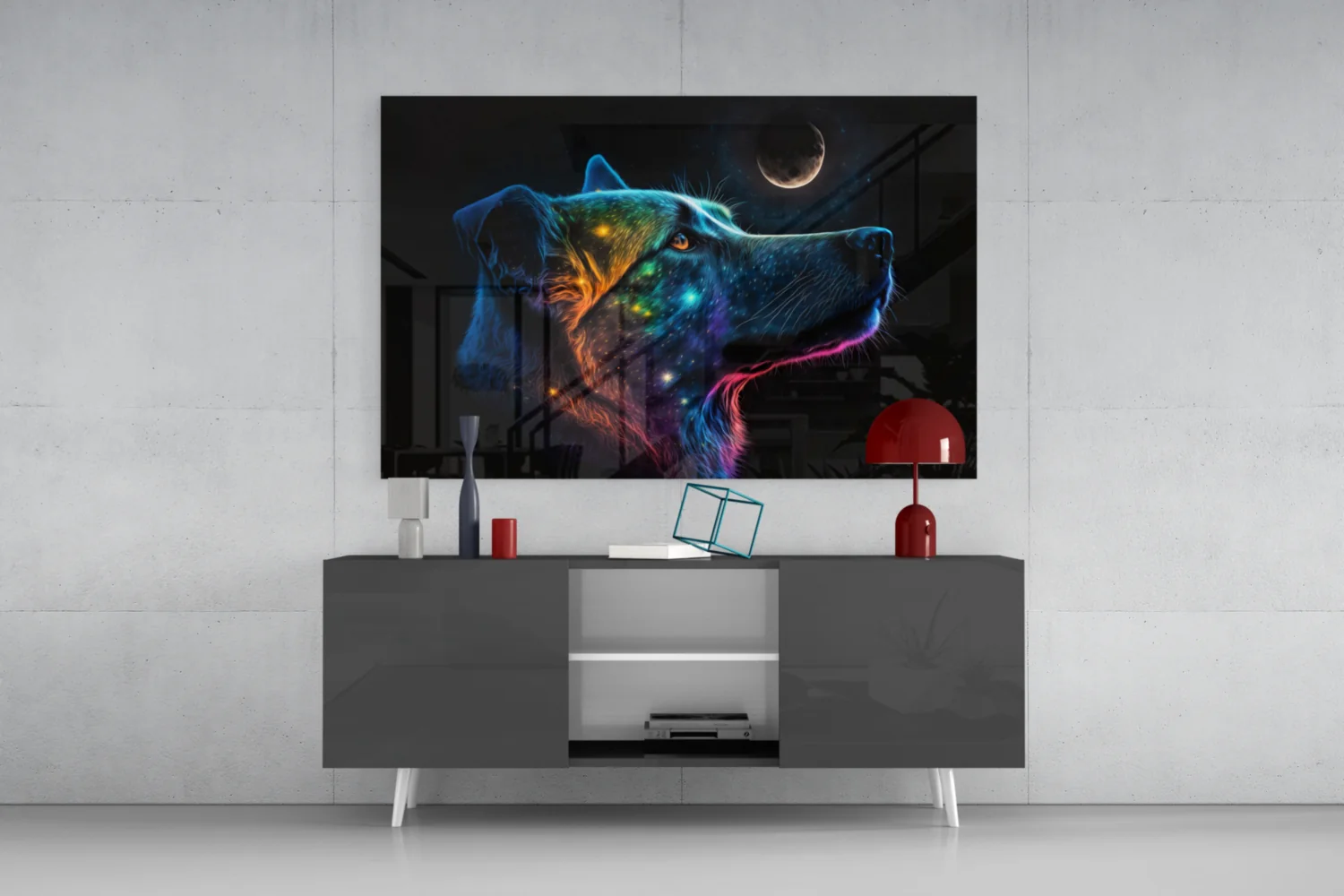 Space Dog Glass Wall Art || Designer Collection - Image 9
