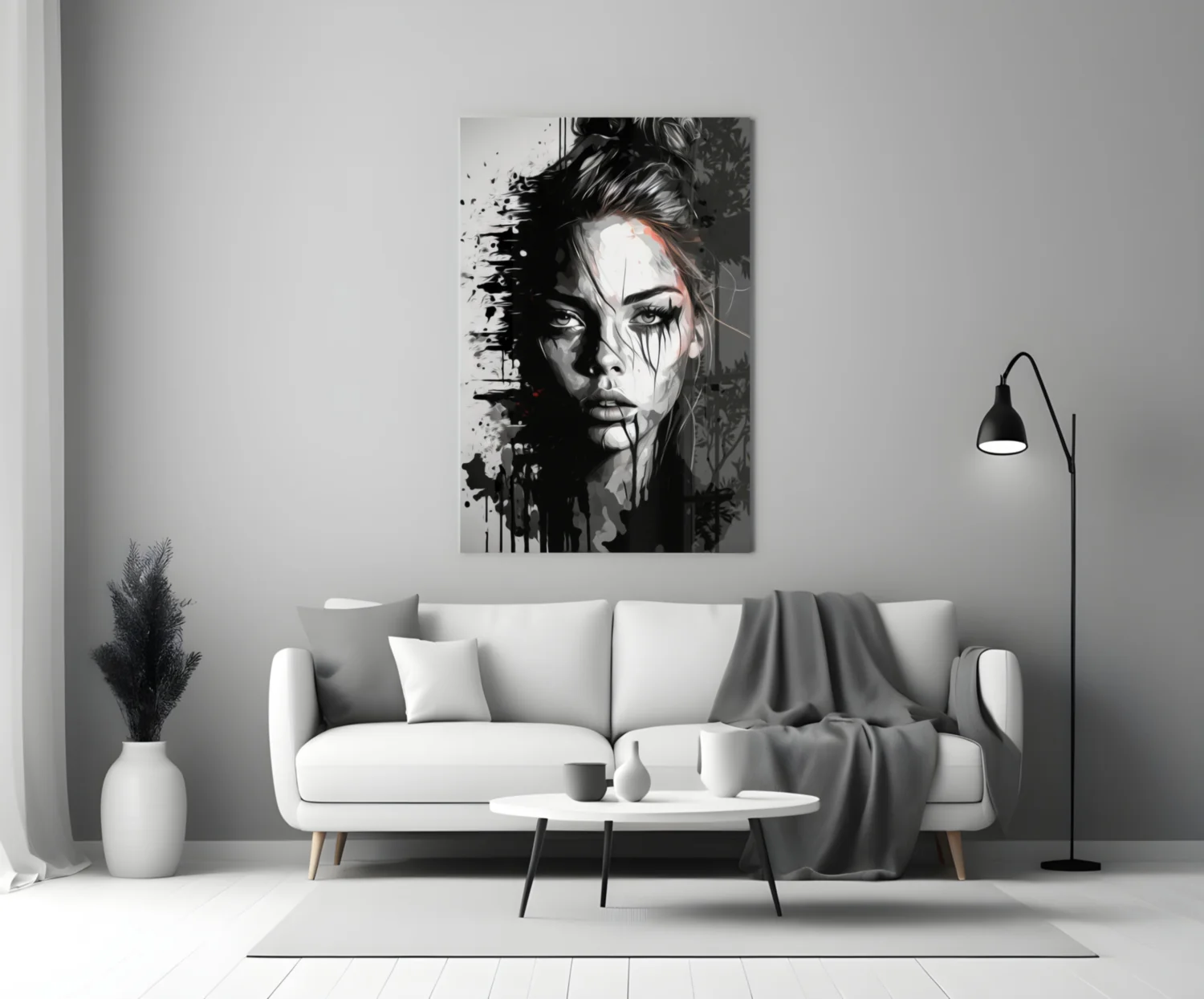 Scribbled Beauty Glass Wall Art  || Designer Collection - Image 4