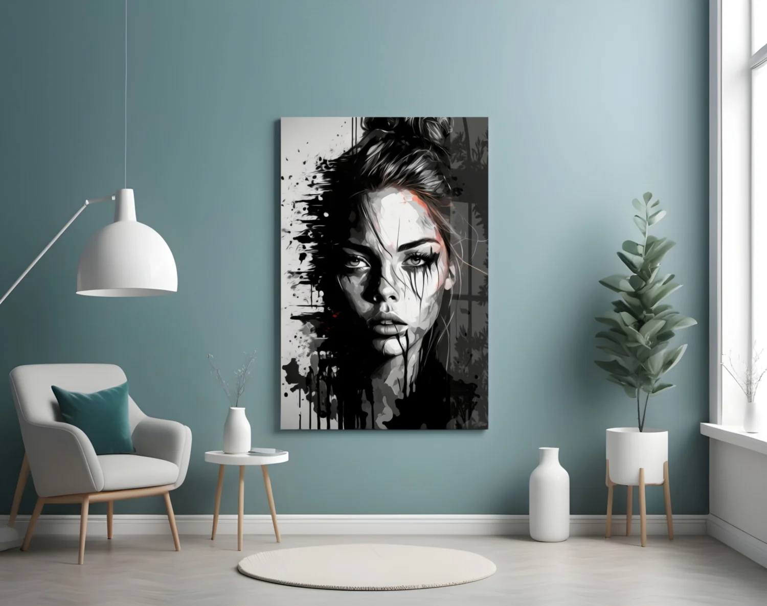 Scribbled Beauty Glass Wall Art  || Designer Collection - Image 5
