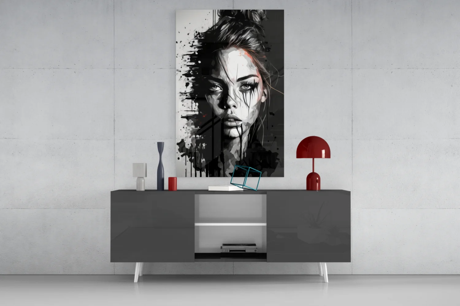 Scribbled Beauty Glass Wall Art  || Designer Collection - Image 9
