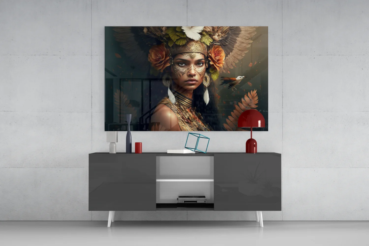 Princess of Flowers Glass Wall Art || Designer Collection - Image 9
