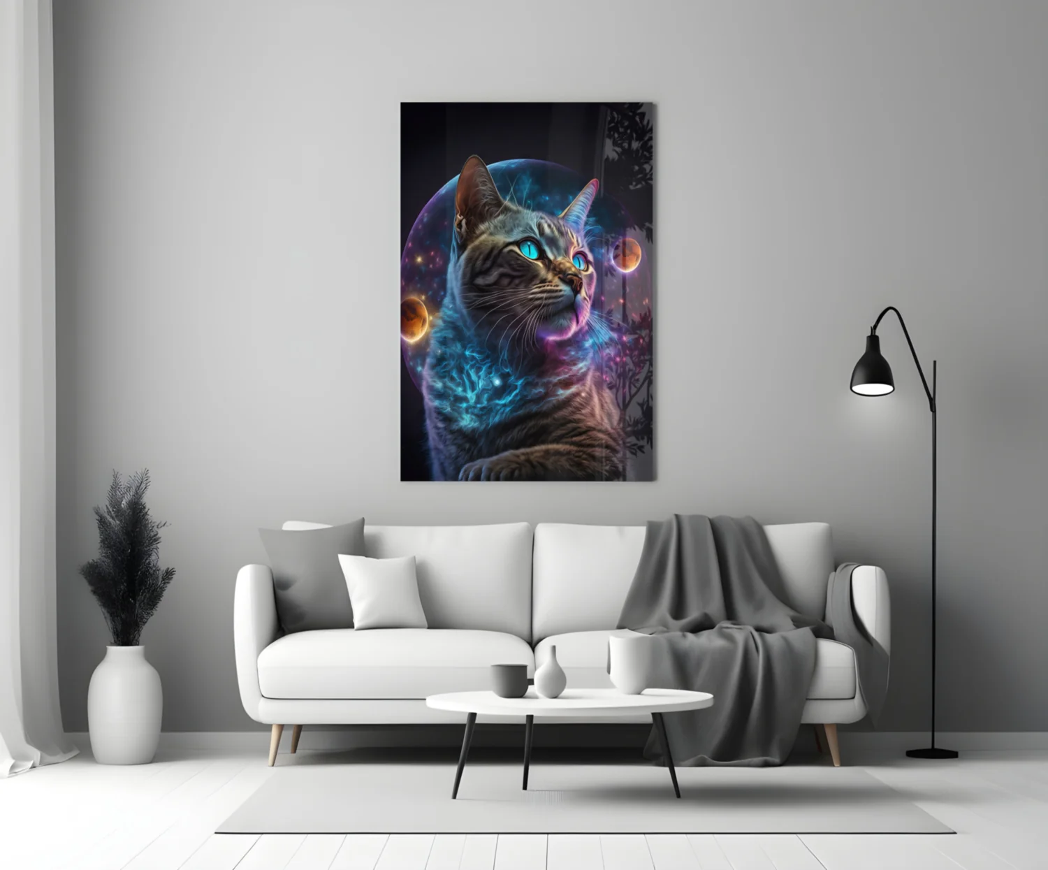 Moon Cat Glass Wall Art  || Designer Collection - Image 4
