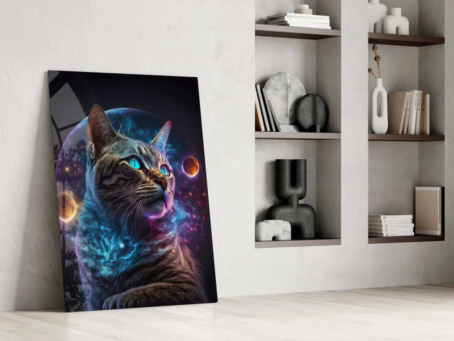 Moon Cat Glass Wall Art  || Designer Collection - Image 7