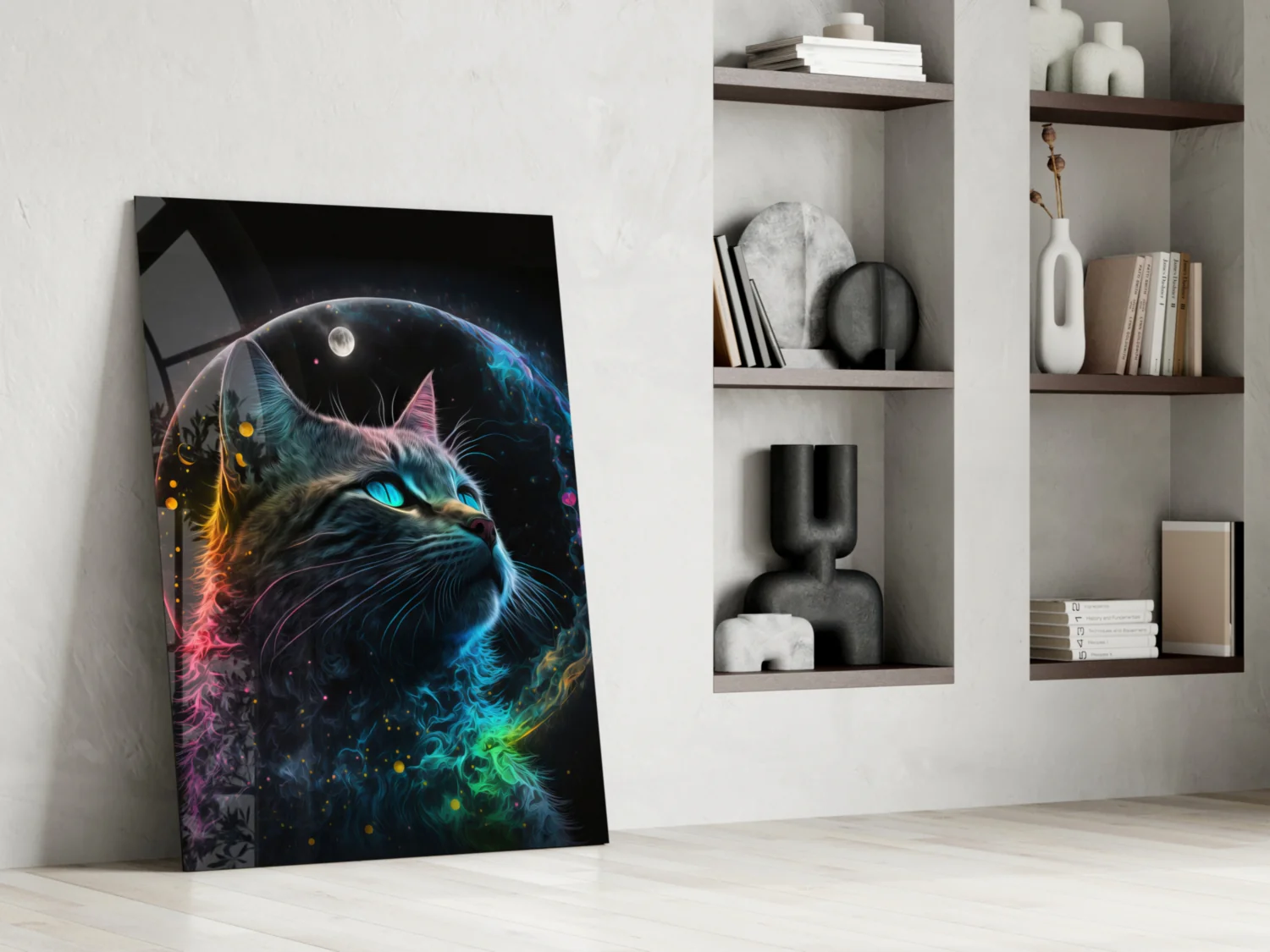 Moon Cat Glass Wall Art  || Designer Collection - Image 7