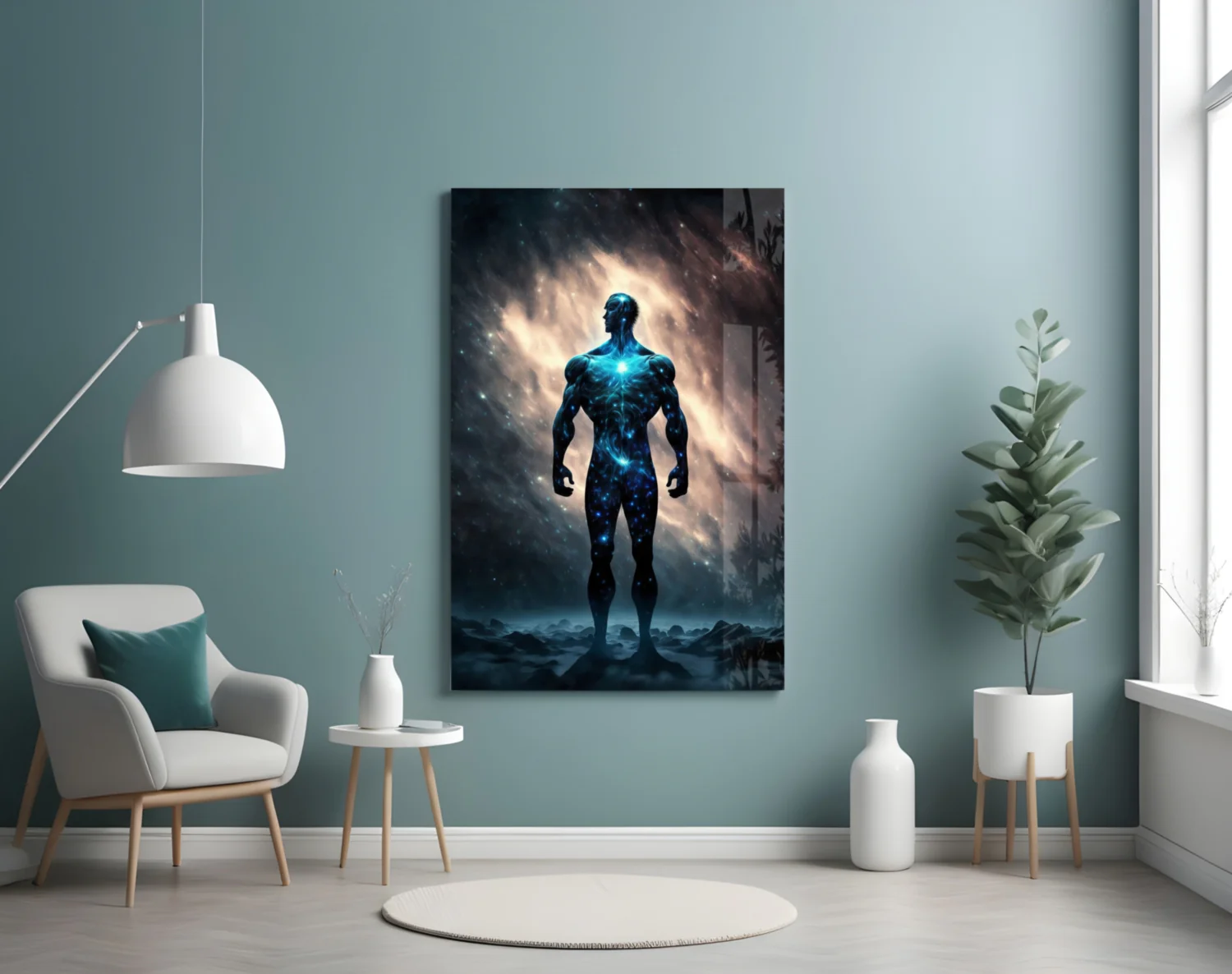 Vitruvius Man Glass Wall Art  || Designers Collection - Image 5