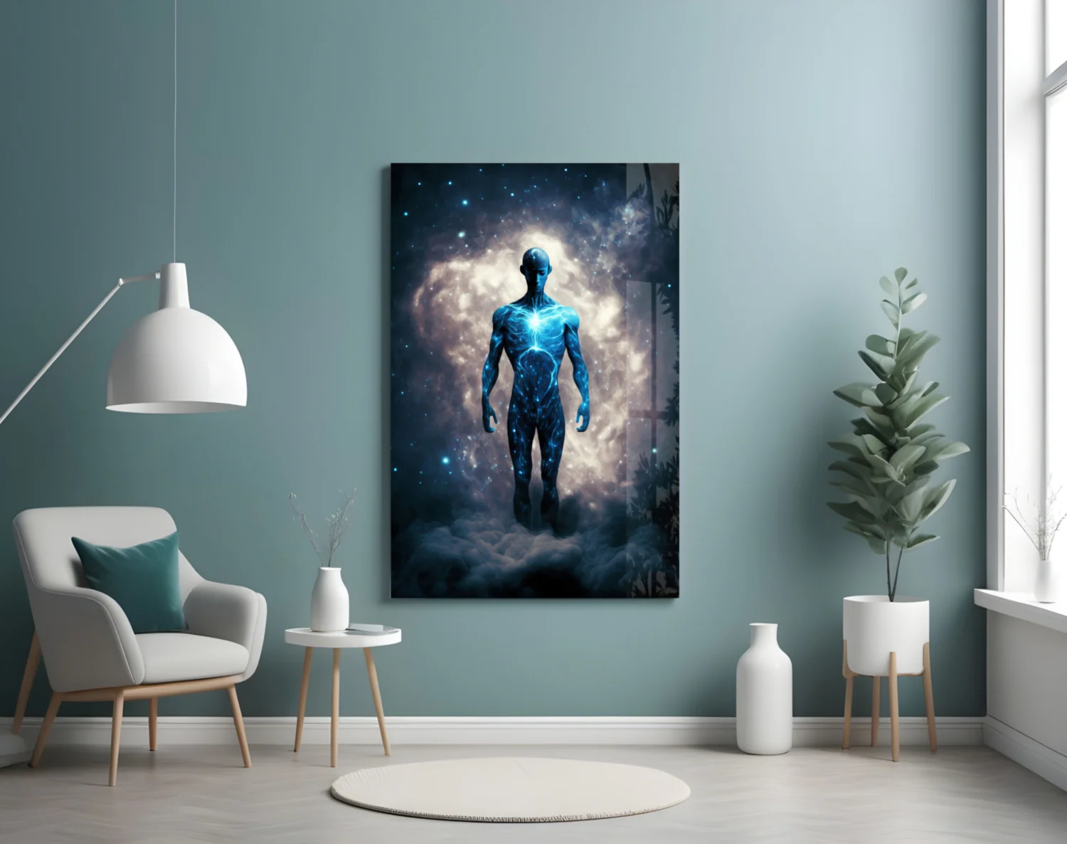 Vitruvius Man Glass Wall Art  || Designers Collection - Image 5