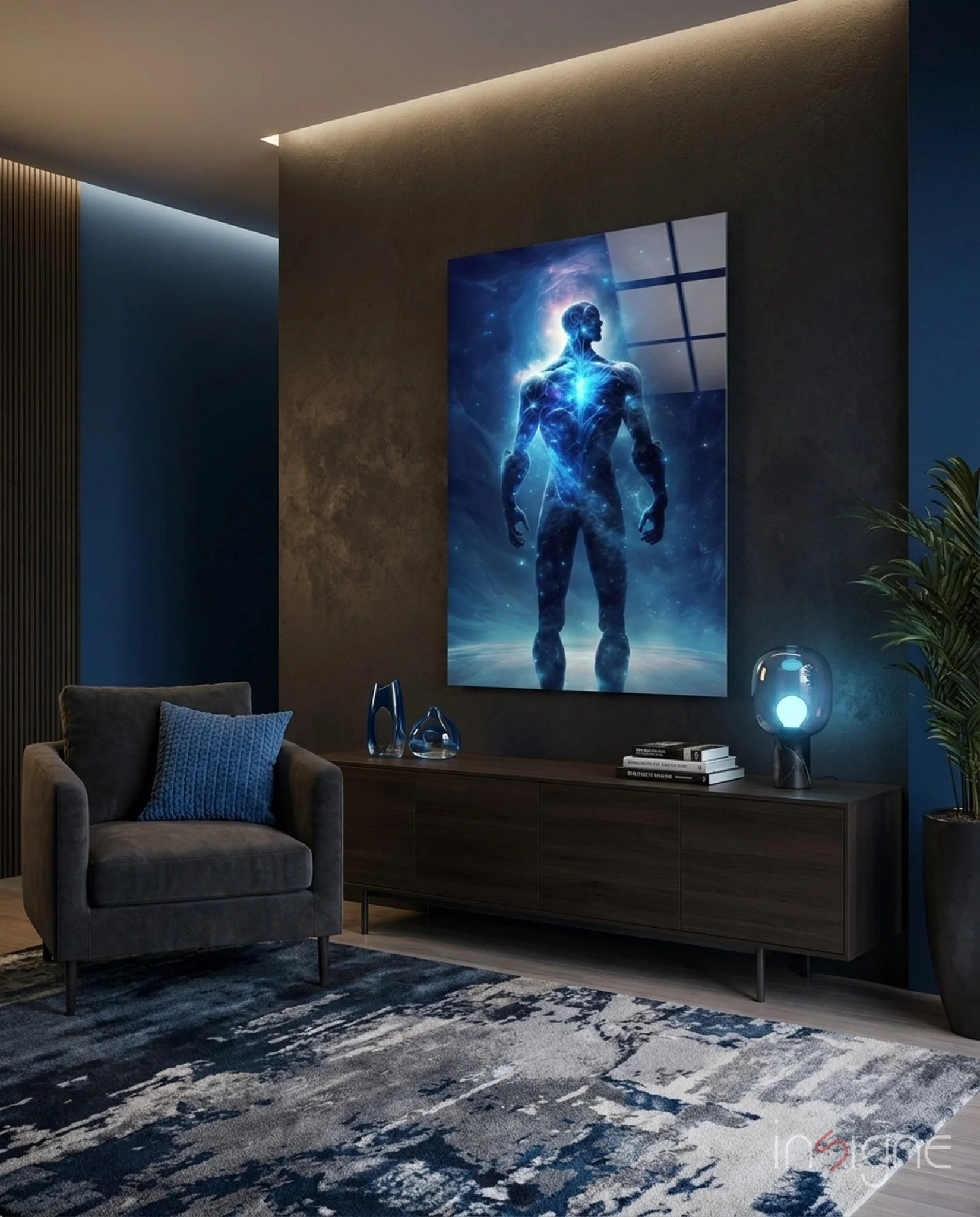 Vitruvius Man Glass Wall Art || Designers Collection
