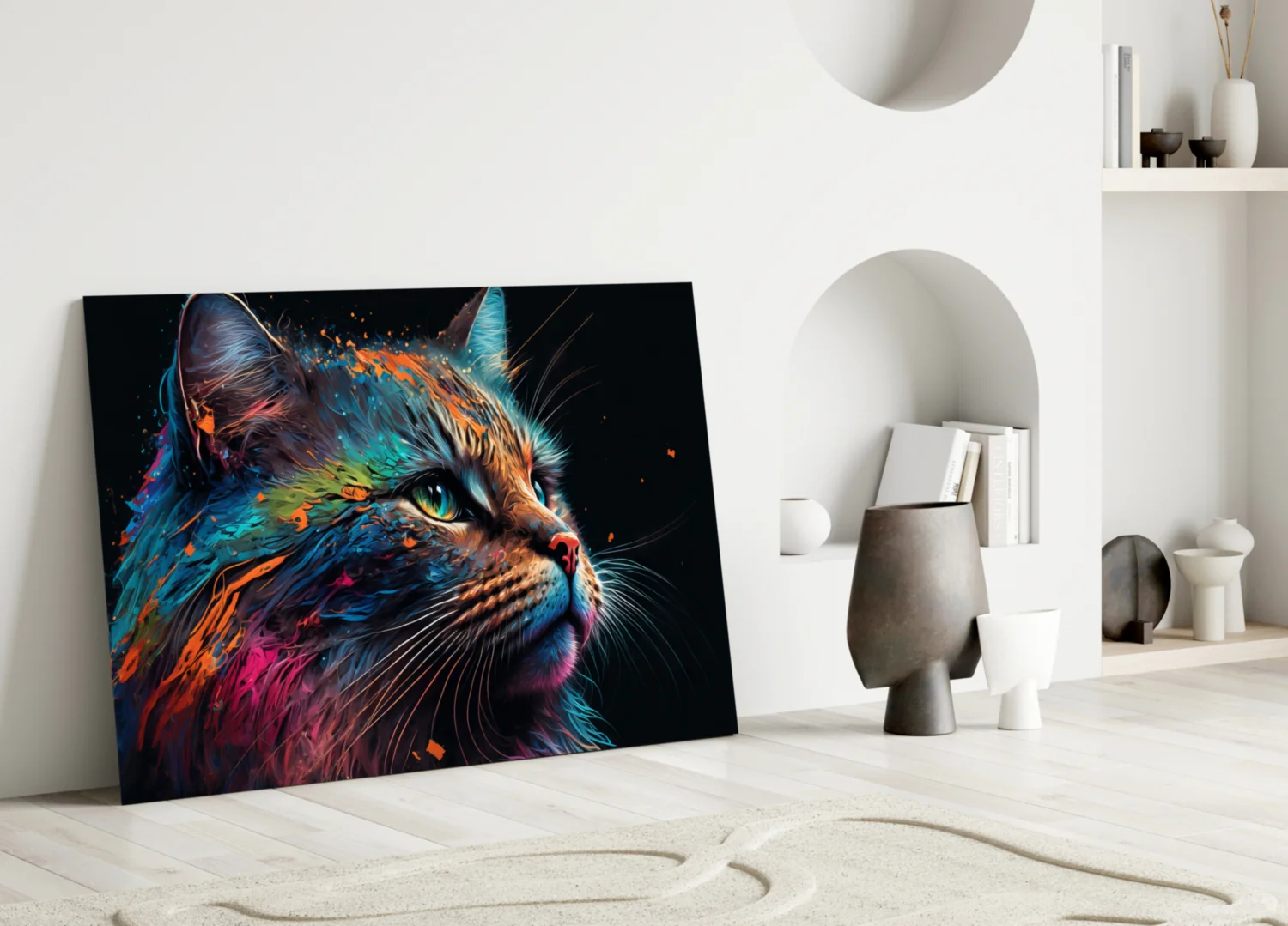 Colorful Cat Glass Wall Art || Designers Collection - Image 4
