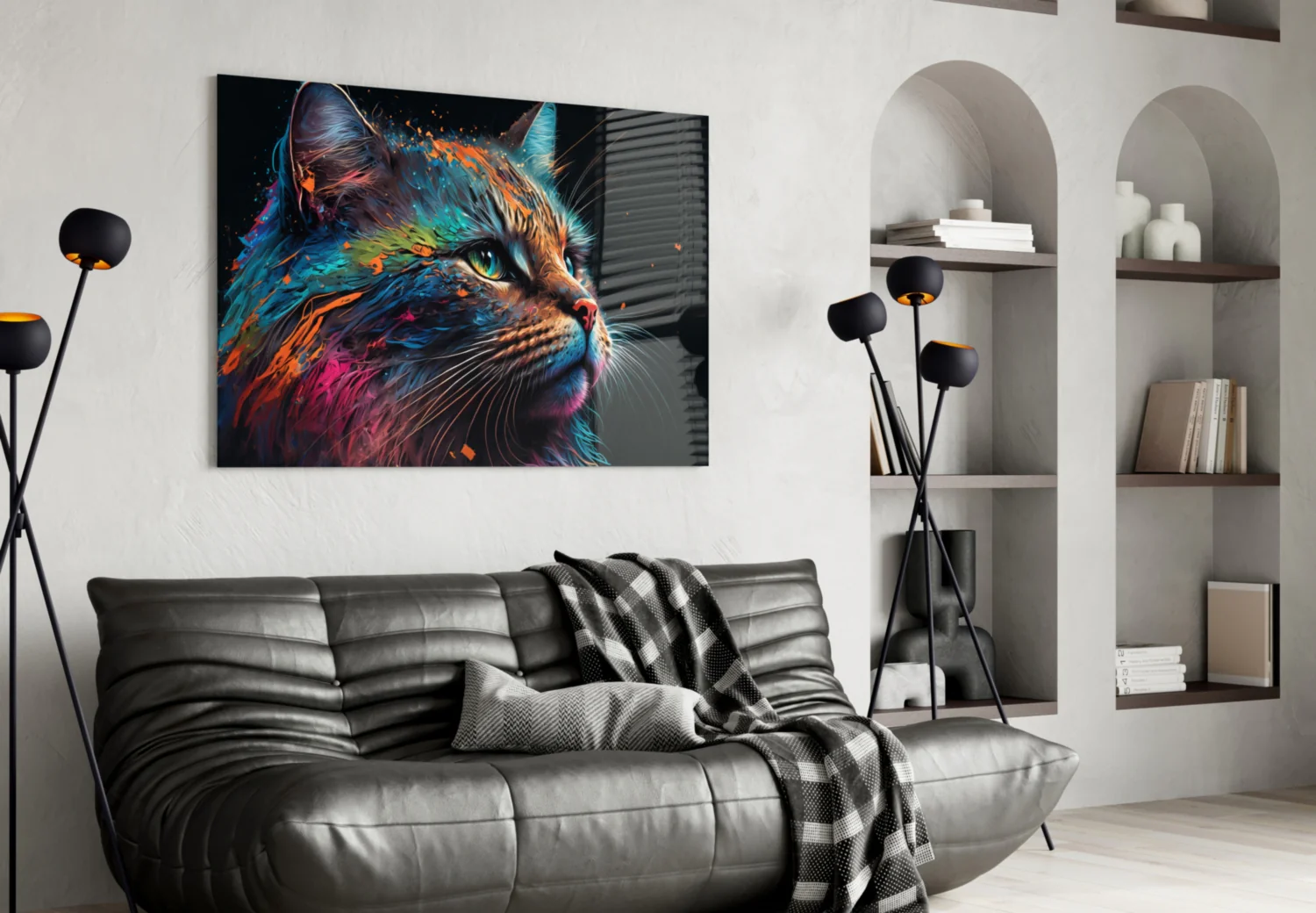 Colorful Cat Glass Wall Art || Designers Collection - Image 5
