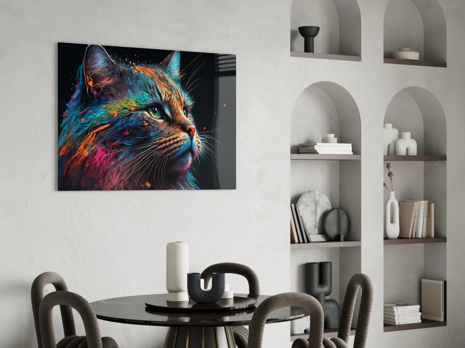 Colorful Cat Glass Wall Art || Designers Collection - Image 6