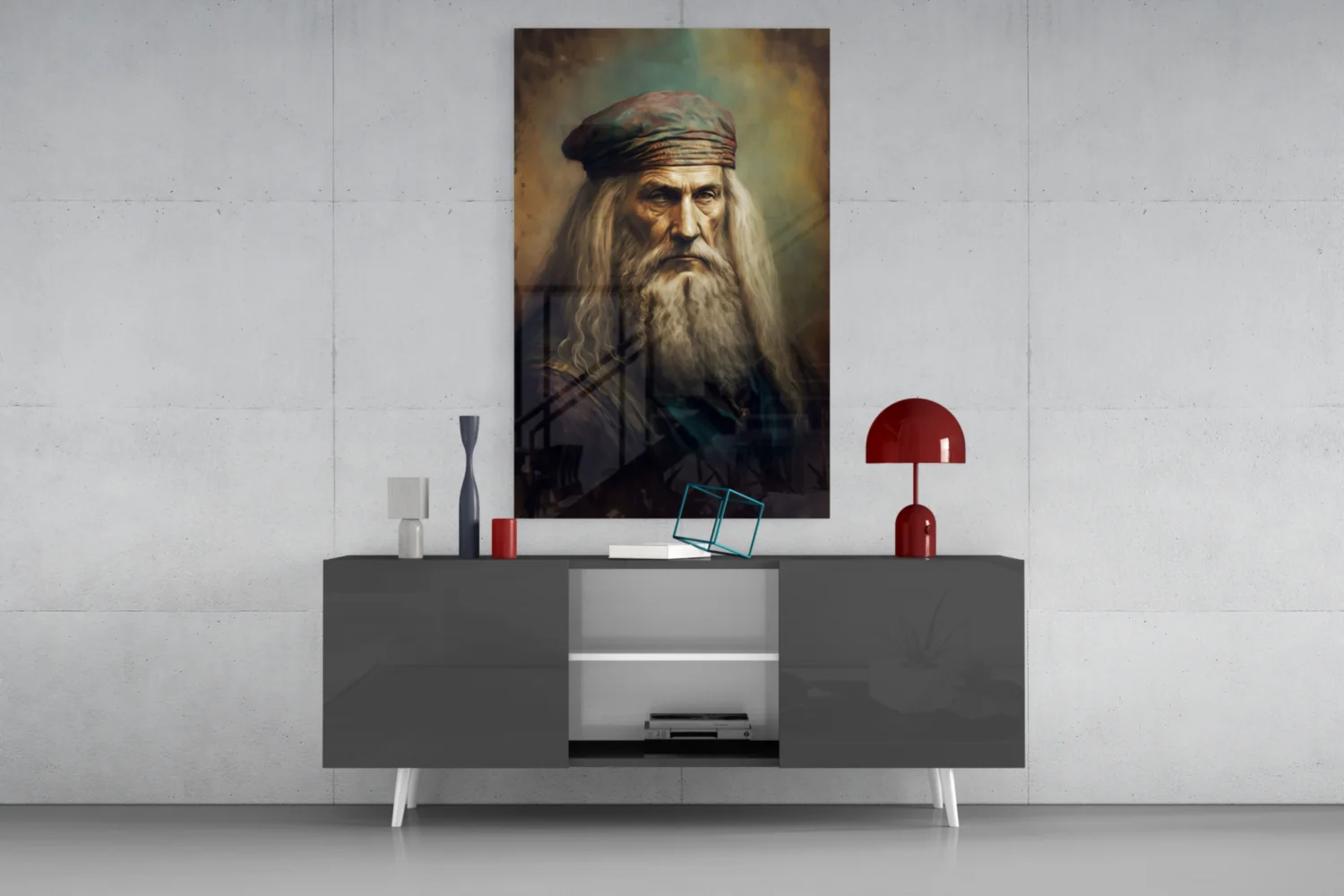 Leonardo da Vinci Glass Wall Art  || Designer Collection - Image 9