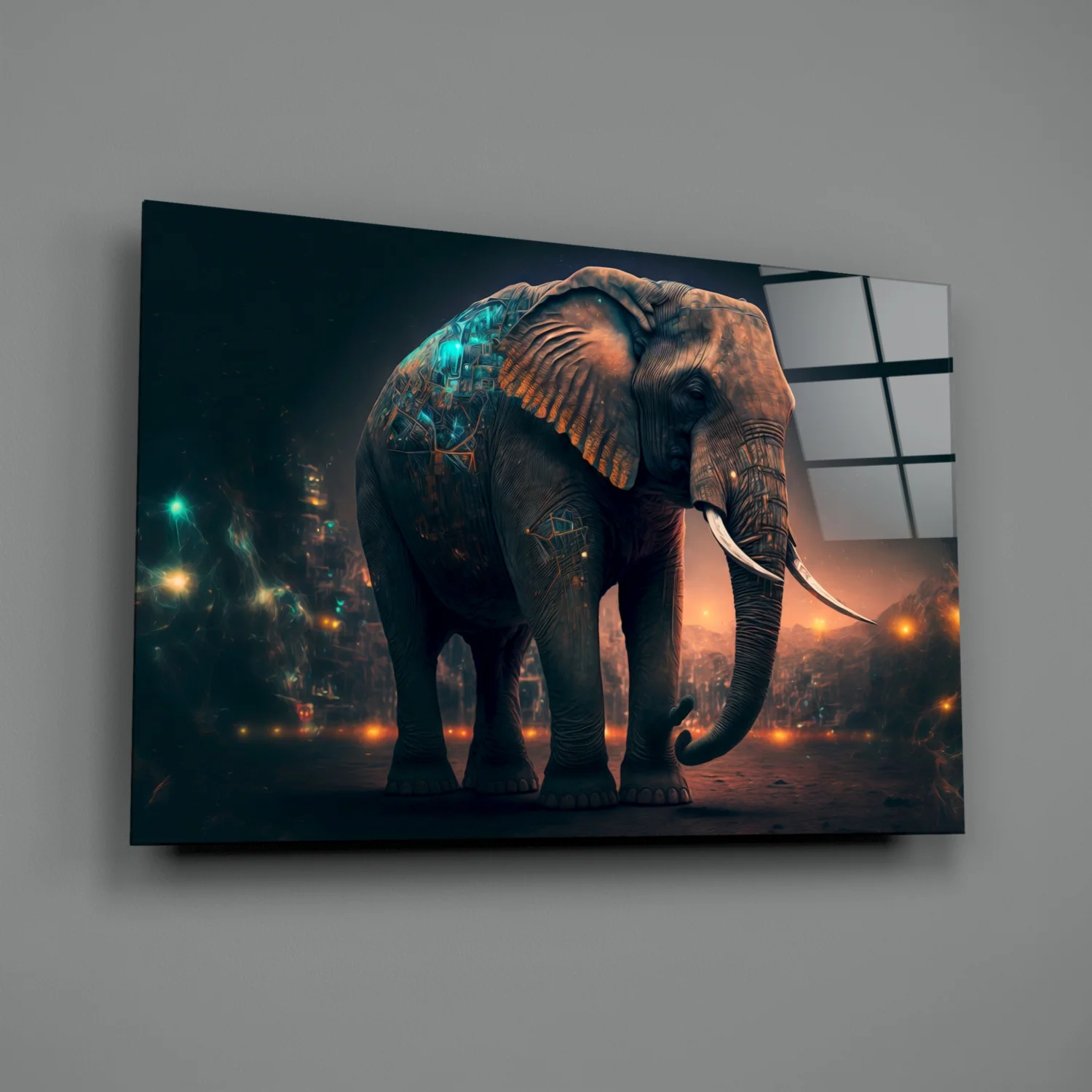 Glory of an Elephant Glass Wall Art  || Designer Collection - Image 2