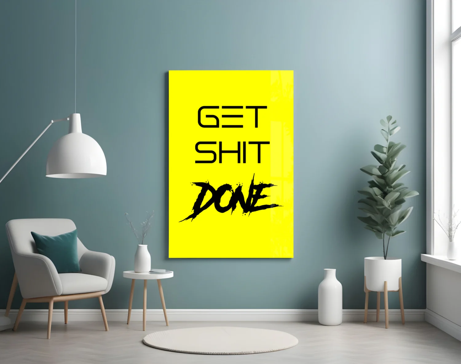 Get Shit Done Glass Wall Art  || Designer Collection - Image 4
