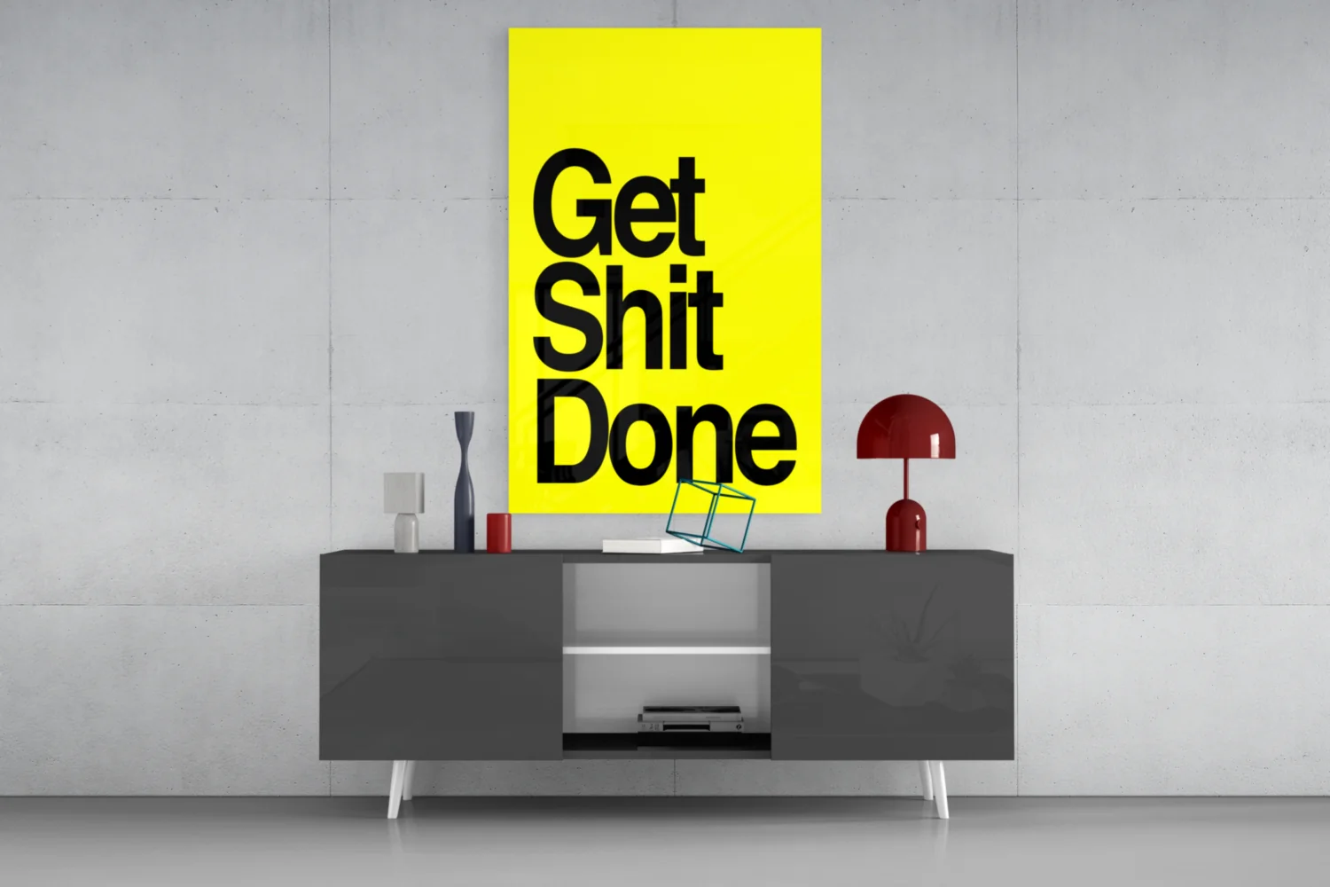 Get Shit Done Glass Wall Art || Designer Collection - Image 8