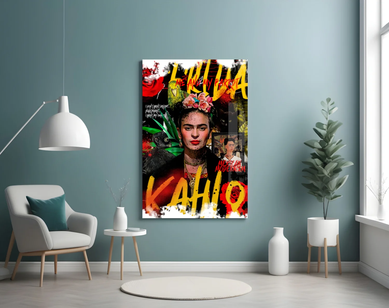 Frida Kahlo Glass Wall Art || Designer Collection - Image 4