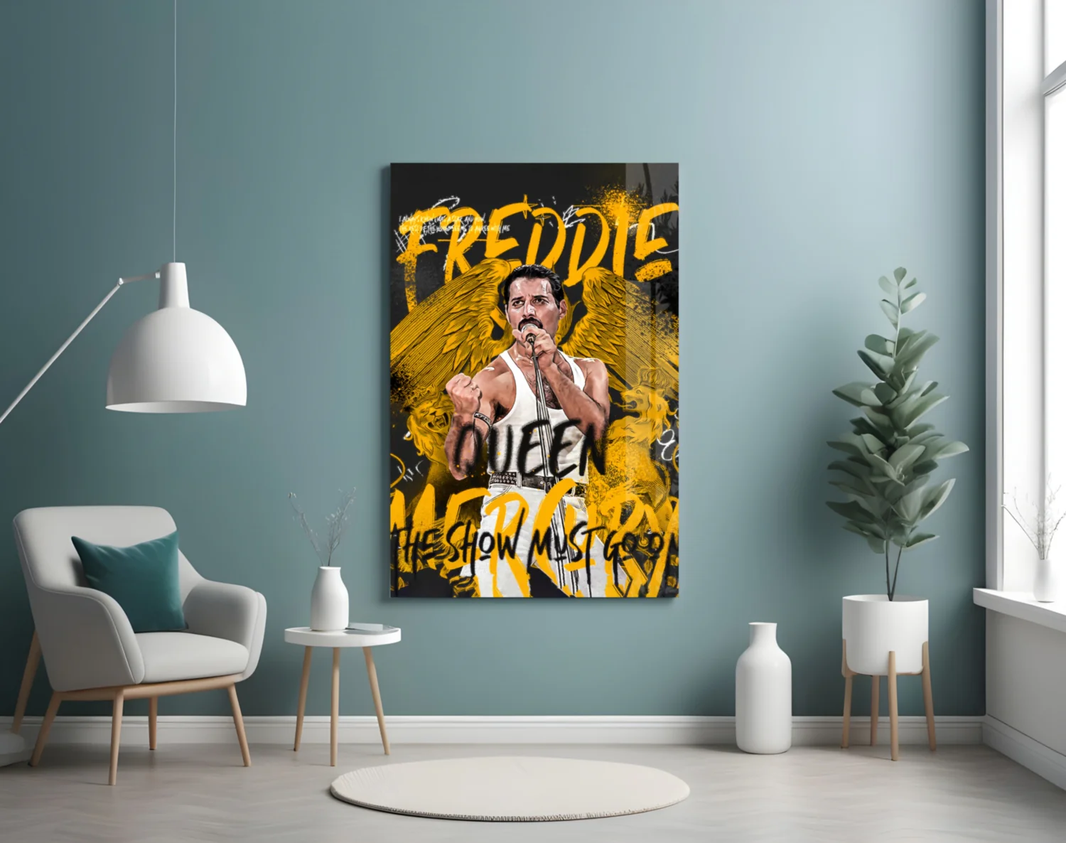 Freddie Mercury, The Queen Glass Wall Art || Designer Collection - Image 4