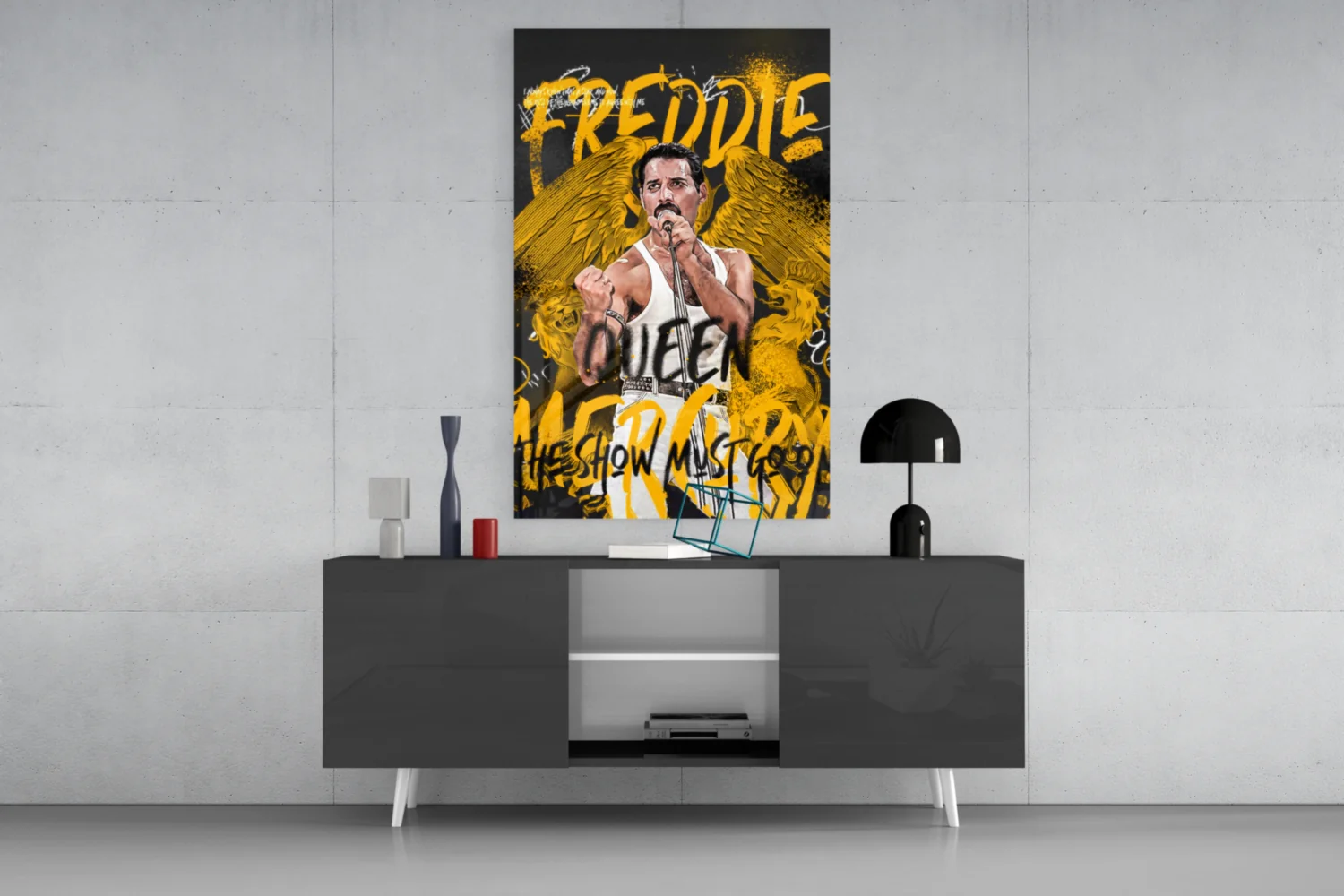 Freddie Mercury, The Queen Glass Wall Art || Designer Collection - Image 8