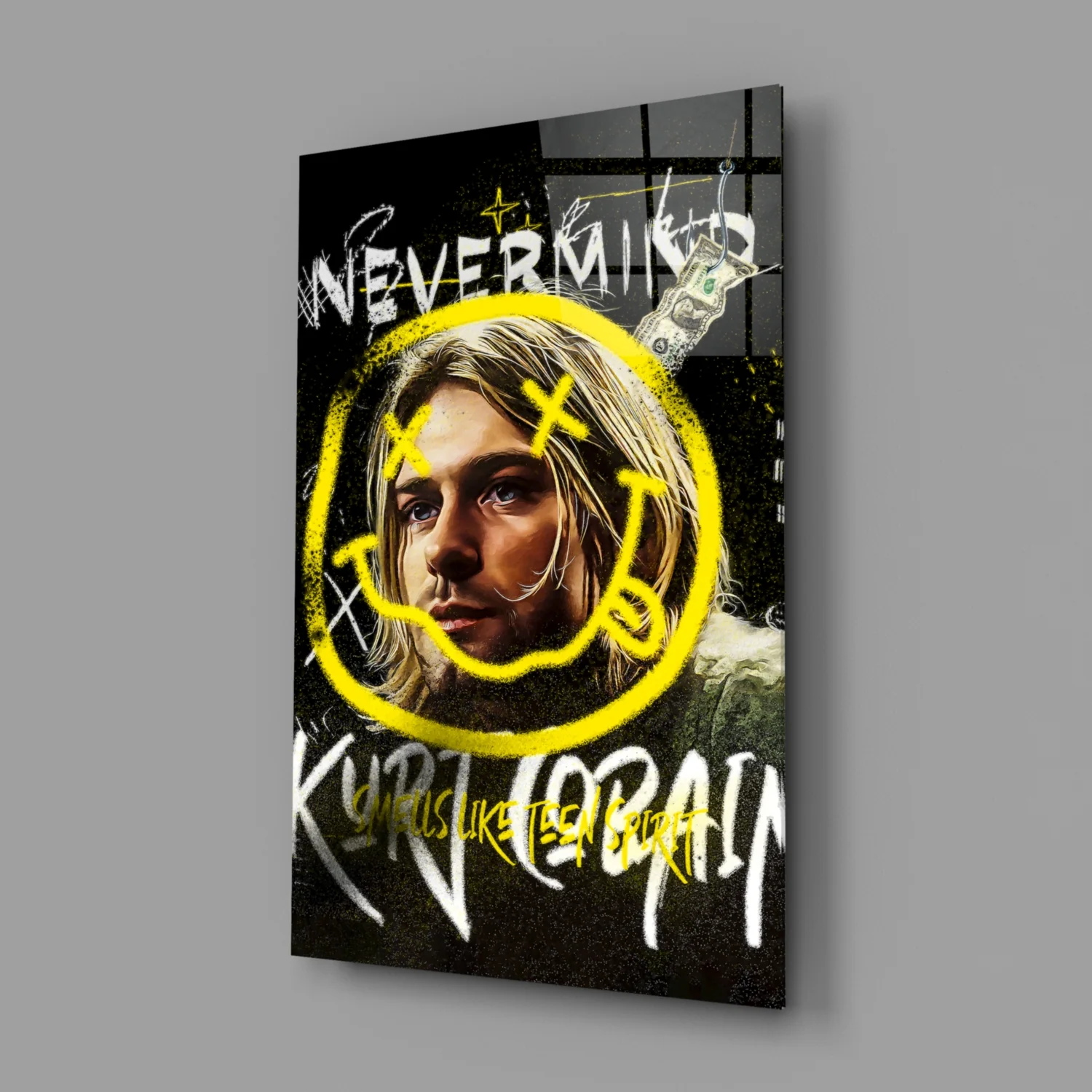 Kurt Cobain Glass Wall Art || Designer Collection - Image 2
