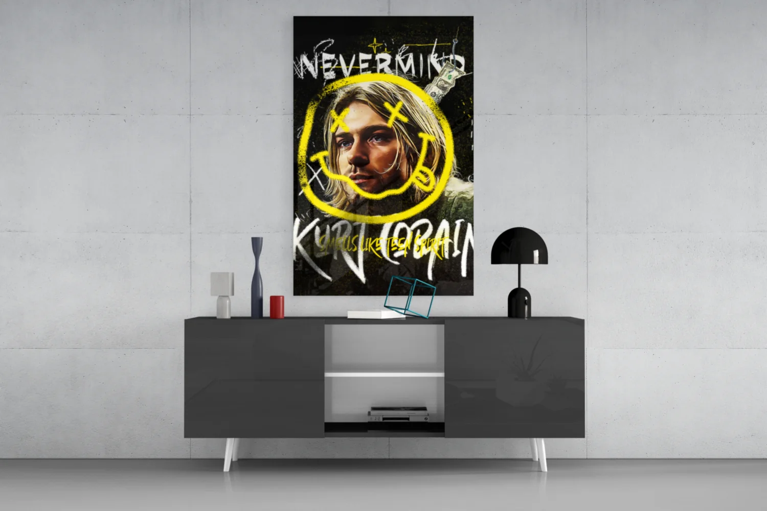 Kurt Cobain Glass Wall Art || Designer Collection - Image 8