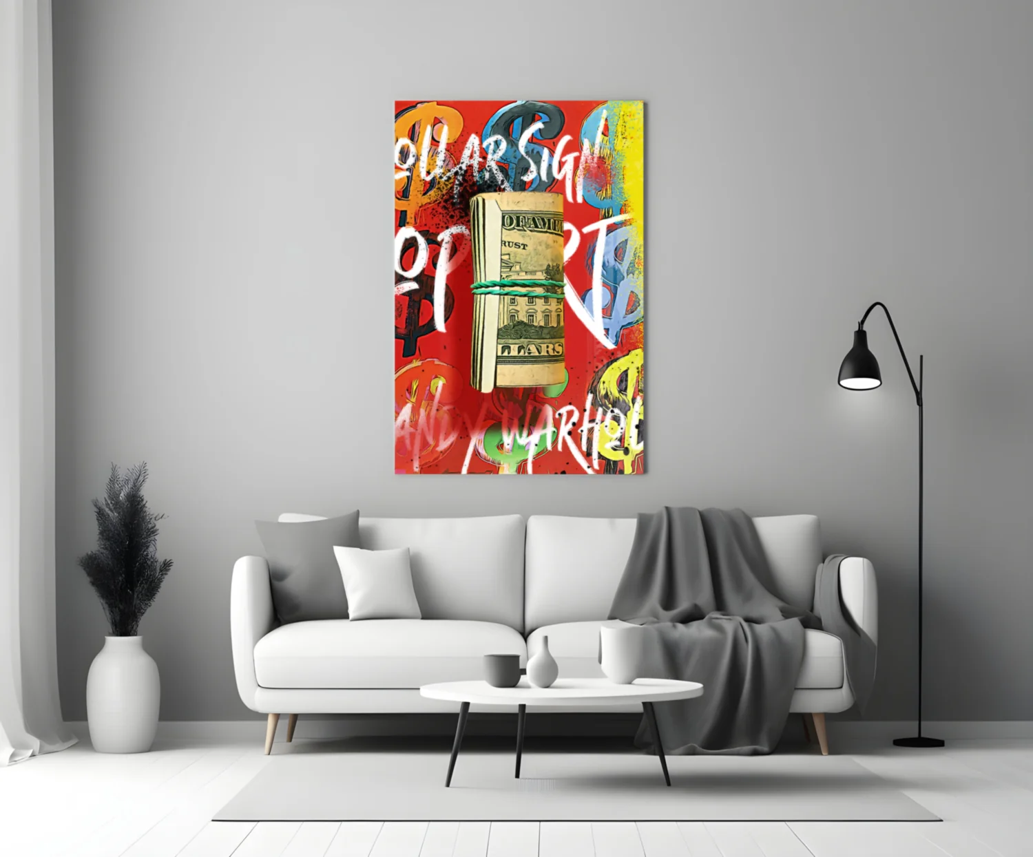 Andy Warhol and Bankroll Glass Wall Art || Designer Collection - Image 3