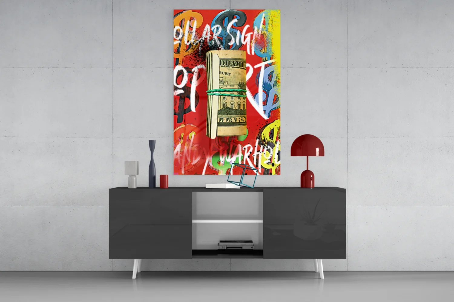 Andy Warhol and Bankroll Glass Wall Art || Designer Collection - Image 8