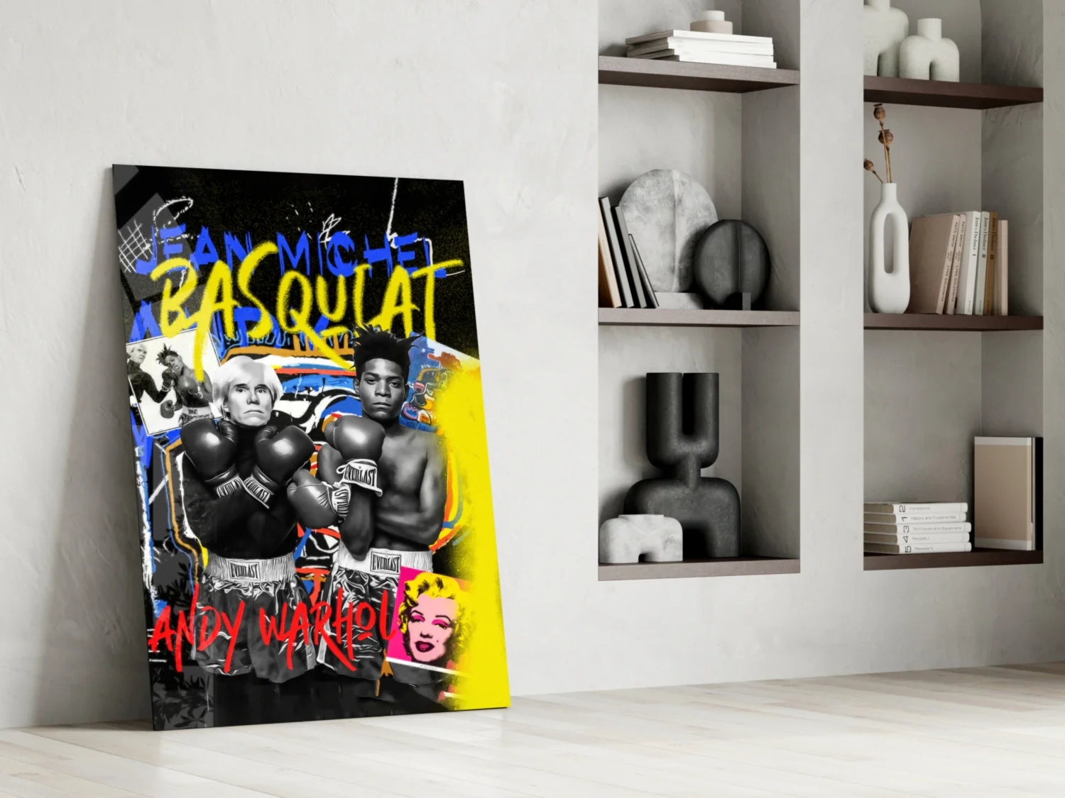 Andy Warhol vs Jean-Michel Basquiat Glass Wall Art || Designer Collection - Image 6