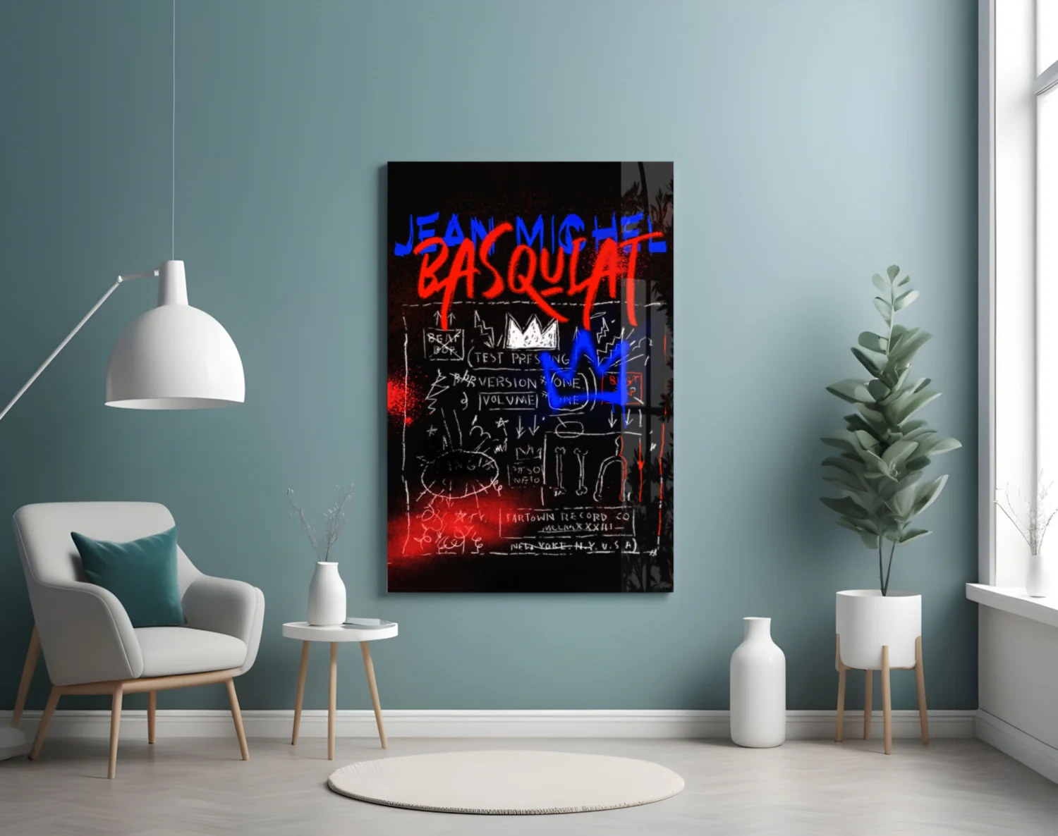 Style of Jean-Michel Basquiat Glass Wall Art || Designer Collection - Image 4