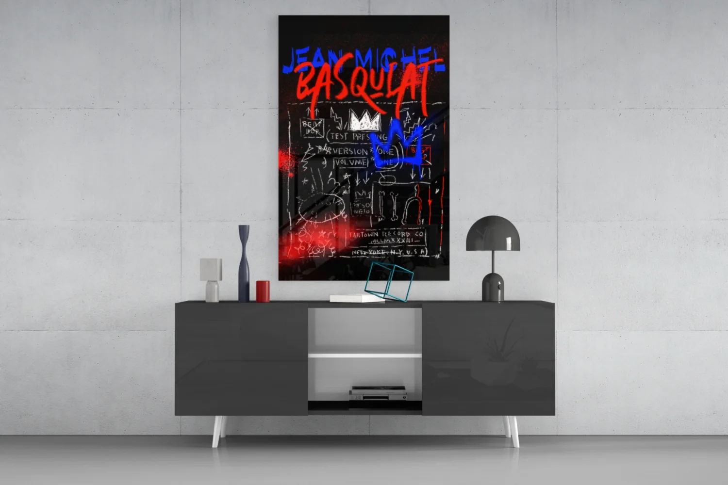 Style of Jean-Michel Basquiat Glass Wall Art || Designer Collection - Image 8