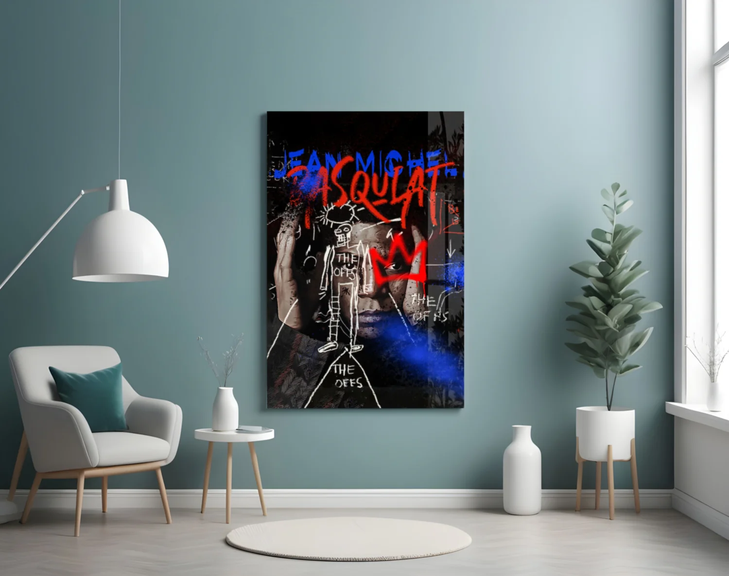 Style of Jean-Michel Basquiat Glass Wall Art || Designer Collection - Image 4