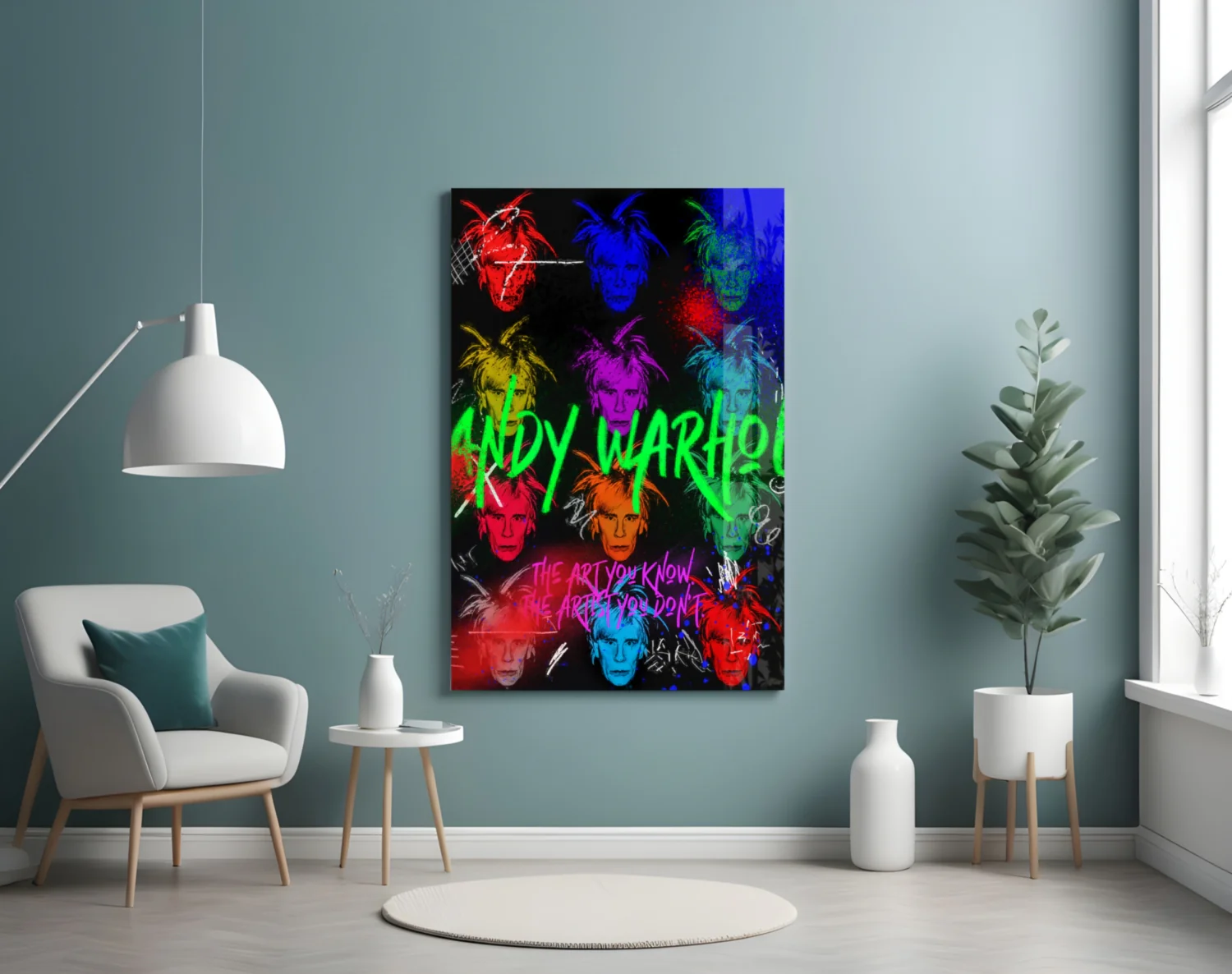 Andy Warhol and Himself Glass Wall Art || Designers Collection - Image 4