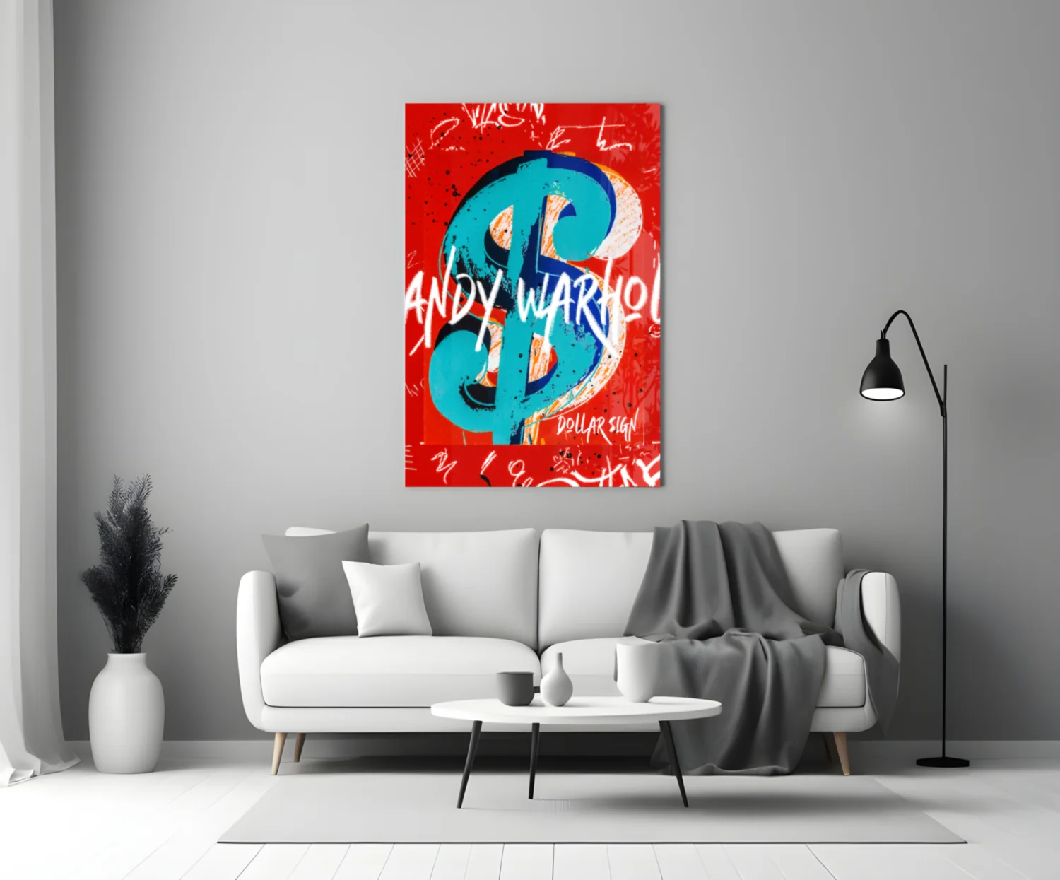 Andy Warhol and Dollar Glass Wall Art || Designer Collection - Image 3