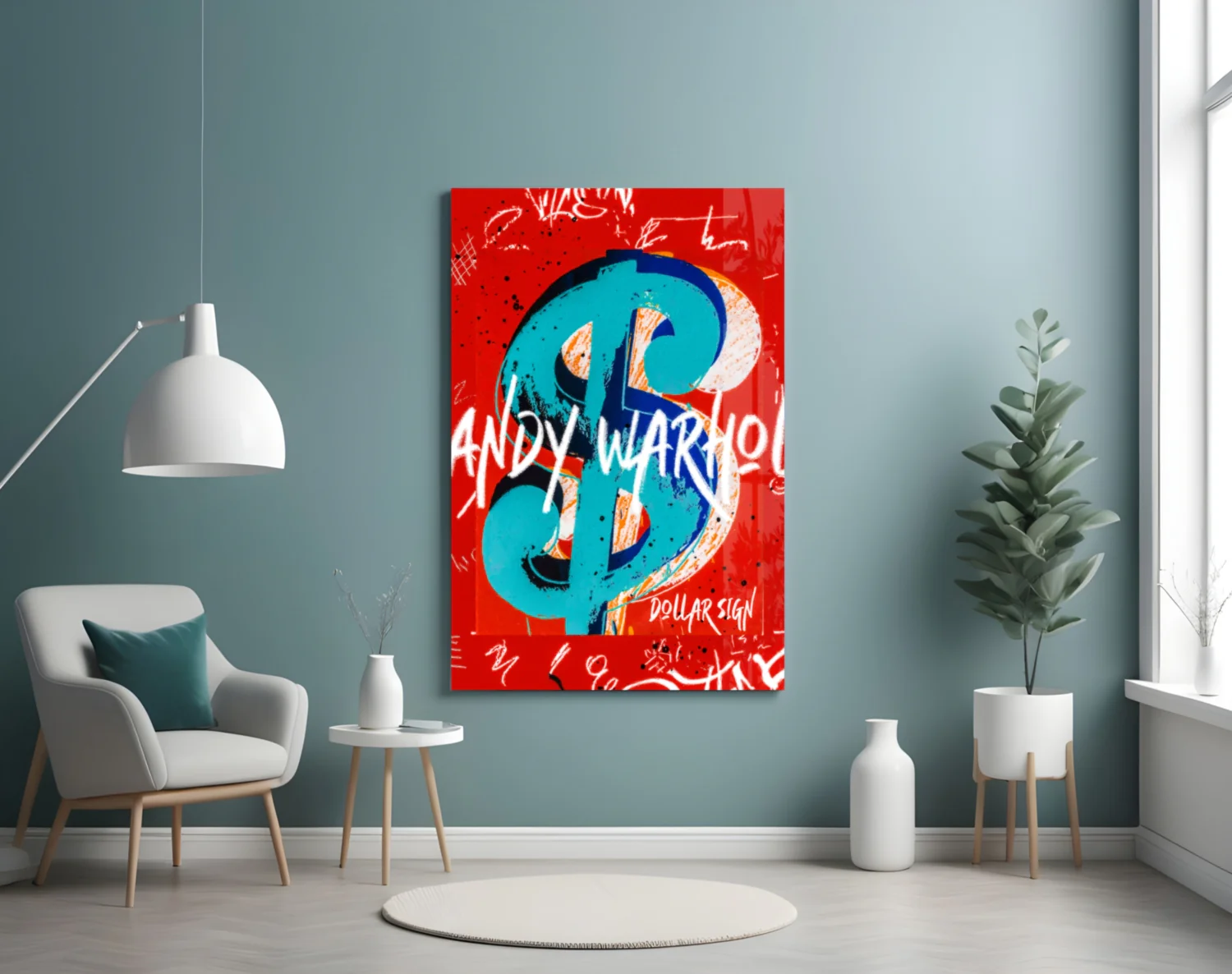 Andy Warhol and Dollar Glass Wall Art || Designer Collection - Image 4